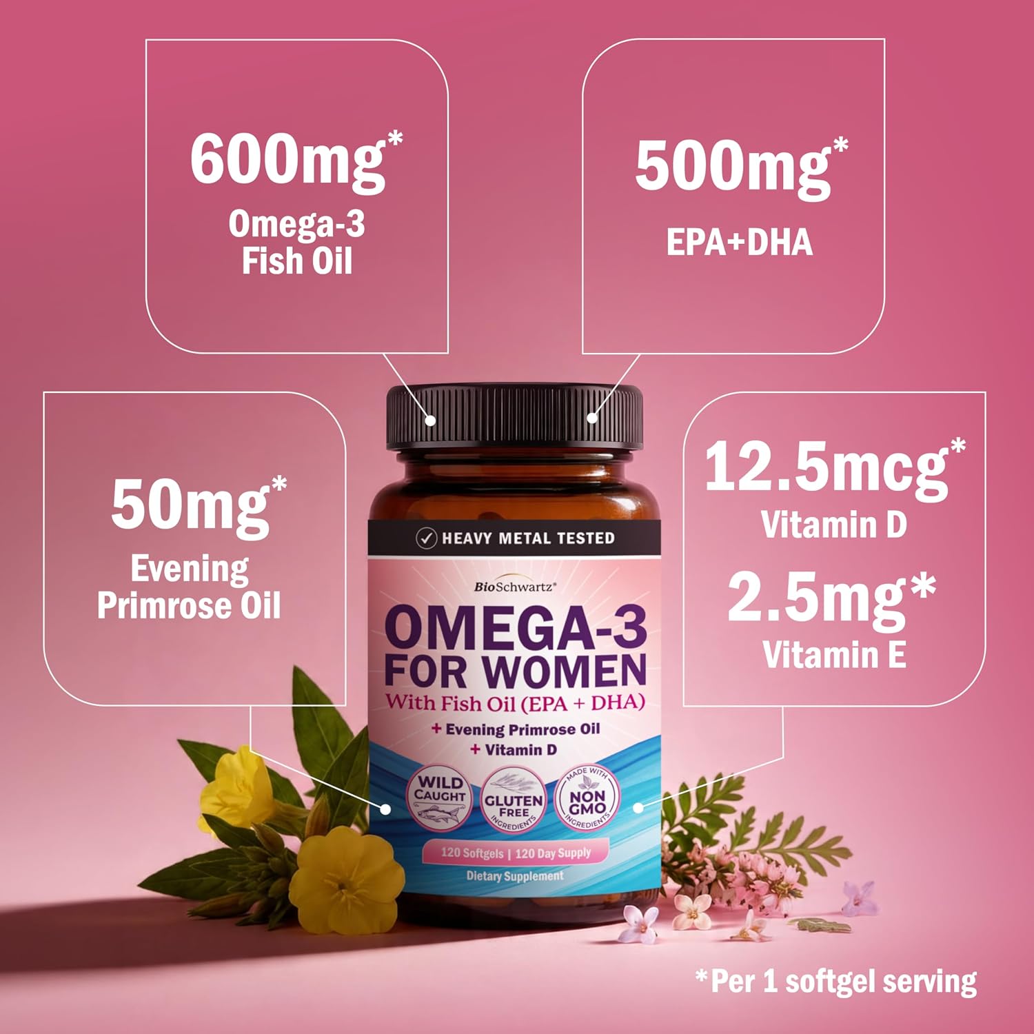 Triple Strength Omega 3 Fish Oil 3000mg for Women and Men, 90 Softgels | High Potency Omega 3 Supplement, Burpless Lemon Flavor Fish Oil - 2250mg Essential Fatty Acids with DHA & EPA, Wild Caught