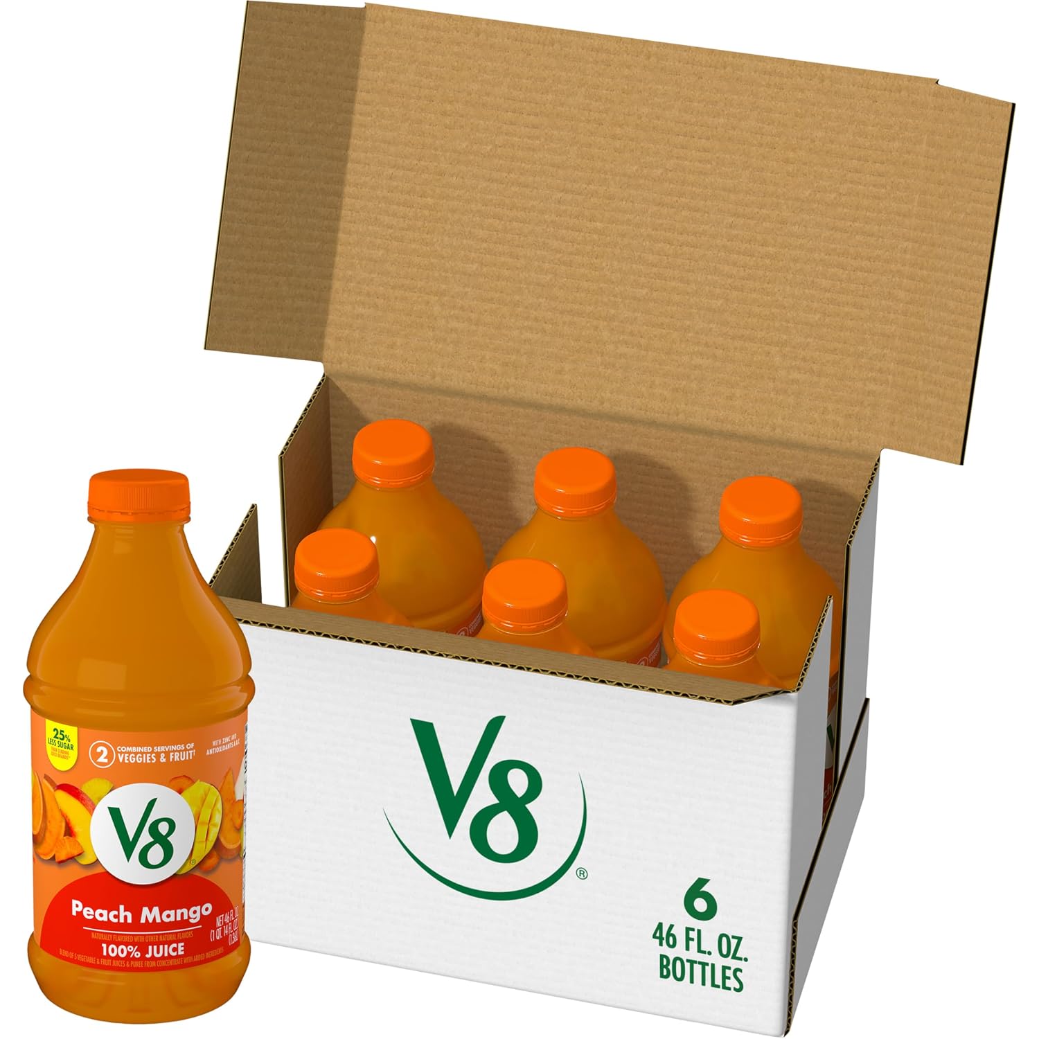 V8 Blends 100% Juice Pomegranate Blueberry Juice, Fruit and Vegetable Juice Blend, 46 Fl Oz Bottle