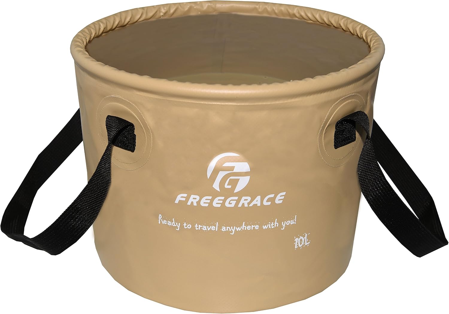 Freegrace Collapsible Bucket with Mesh Tool Pocket - 10L, 16L & 23L Portable Folding Water Container - Heavy Duty 500D Tarpaulin, BPA-Free Wash Basin for Camping, Fishing, RV, and Car Washing