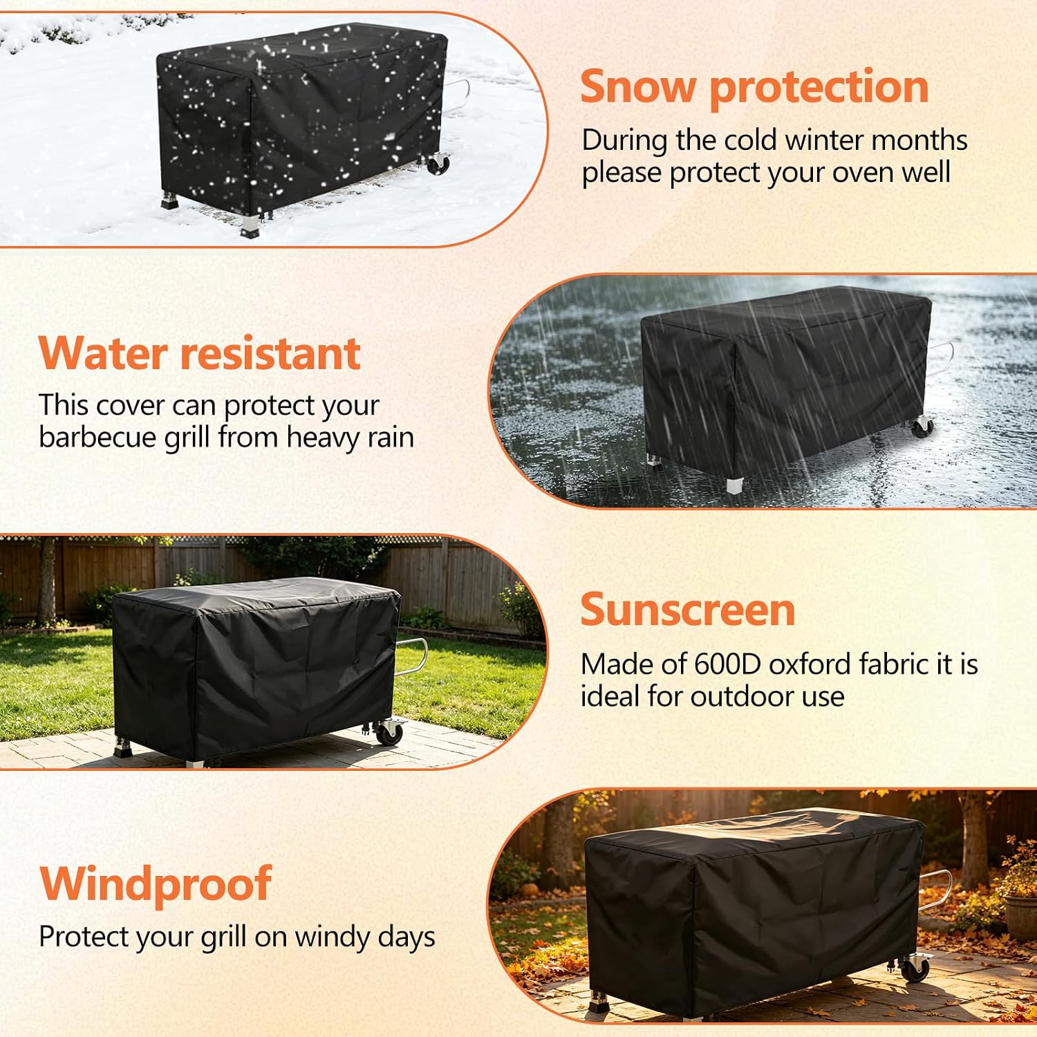 Cover Compatible for La Caja China #1/#2/SP Models, 600D PCV Waterproof Oxford All-Weather Protection, Accessories for La Caja China Pig Roasting Box