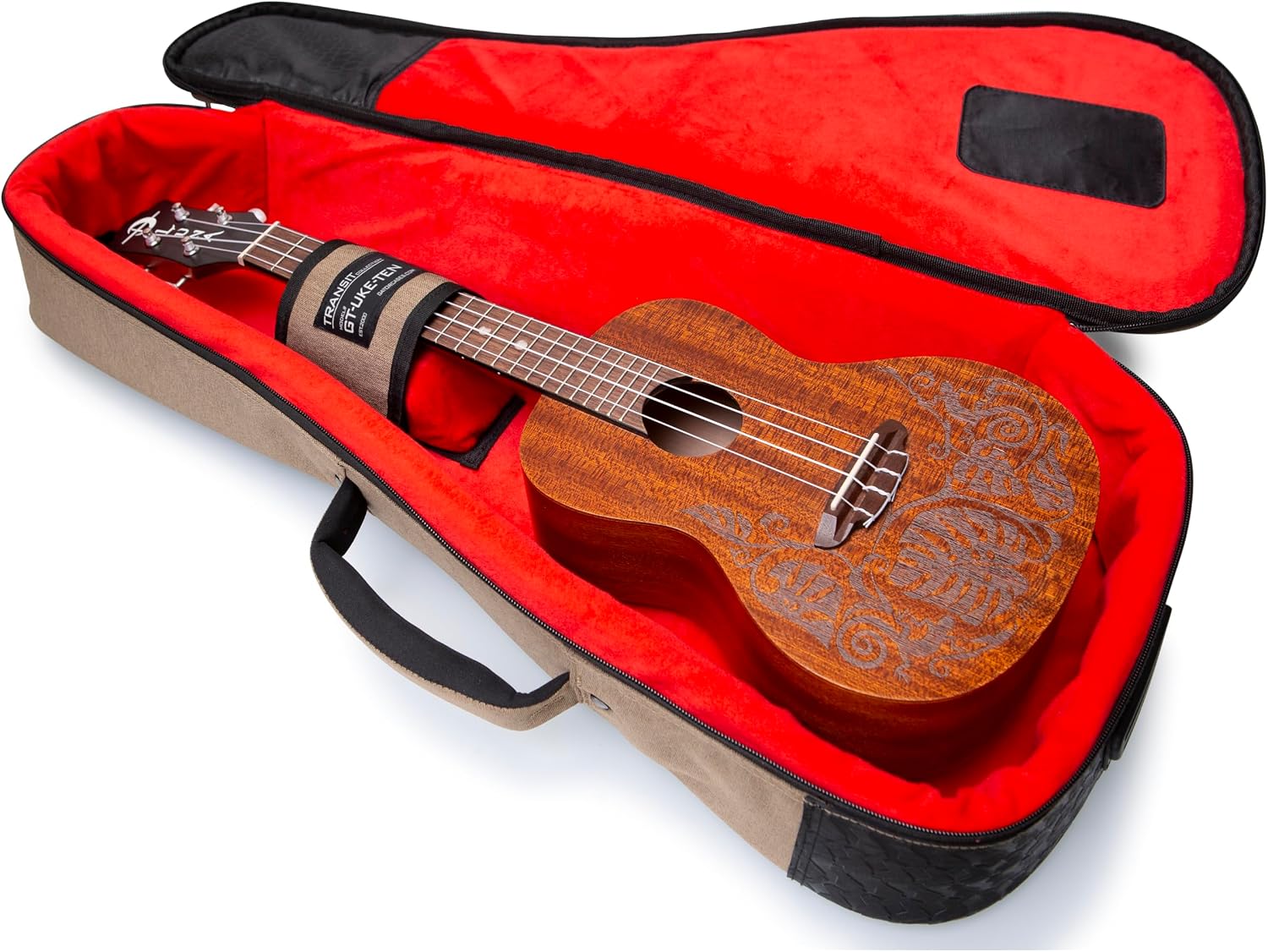 Gator Cases Transit Series Lightweight Bass Guitar Gig Bag with Back Pack Straps and Rubberized Base, Tan Exterior (GT-BASS-TAN)