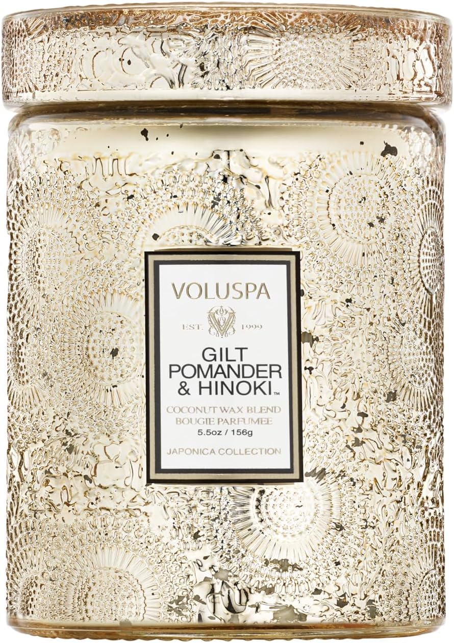 Voluspa Baltic Amber, Small Candle Jar, 5.5 oz, 50 Hour Burn Time, Coconut Wax for Clean Burning, Handcrafted in the USA
