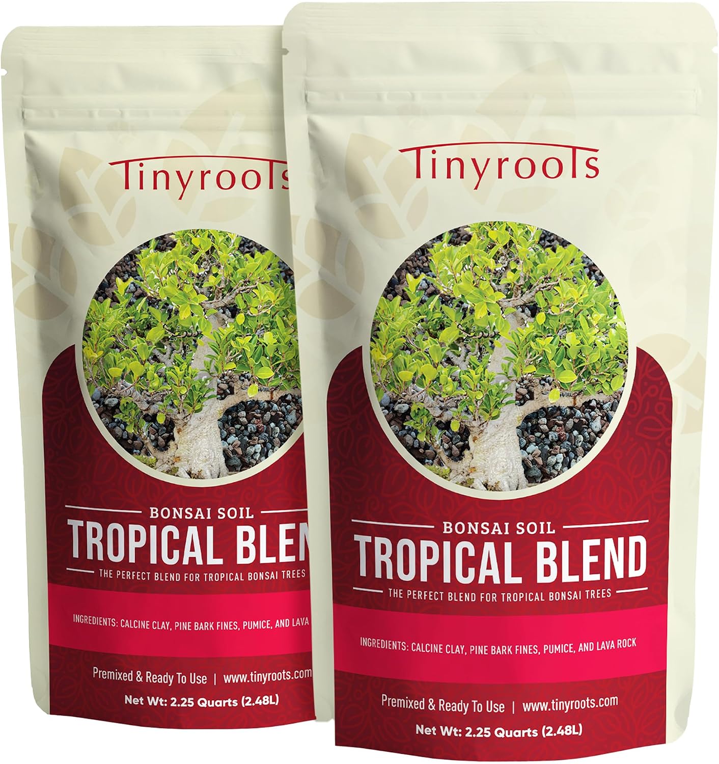 Tropical Bonsai Soil - Tinyroots Ready to Use Bonsai Soil Mix, Fast Draining Pre-Mixed Bonsai Potting Soil, 2.25 Quarts