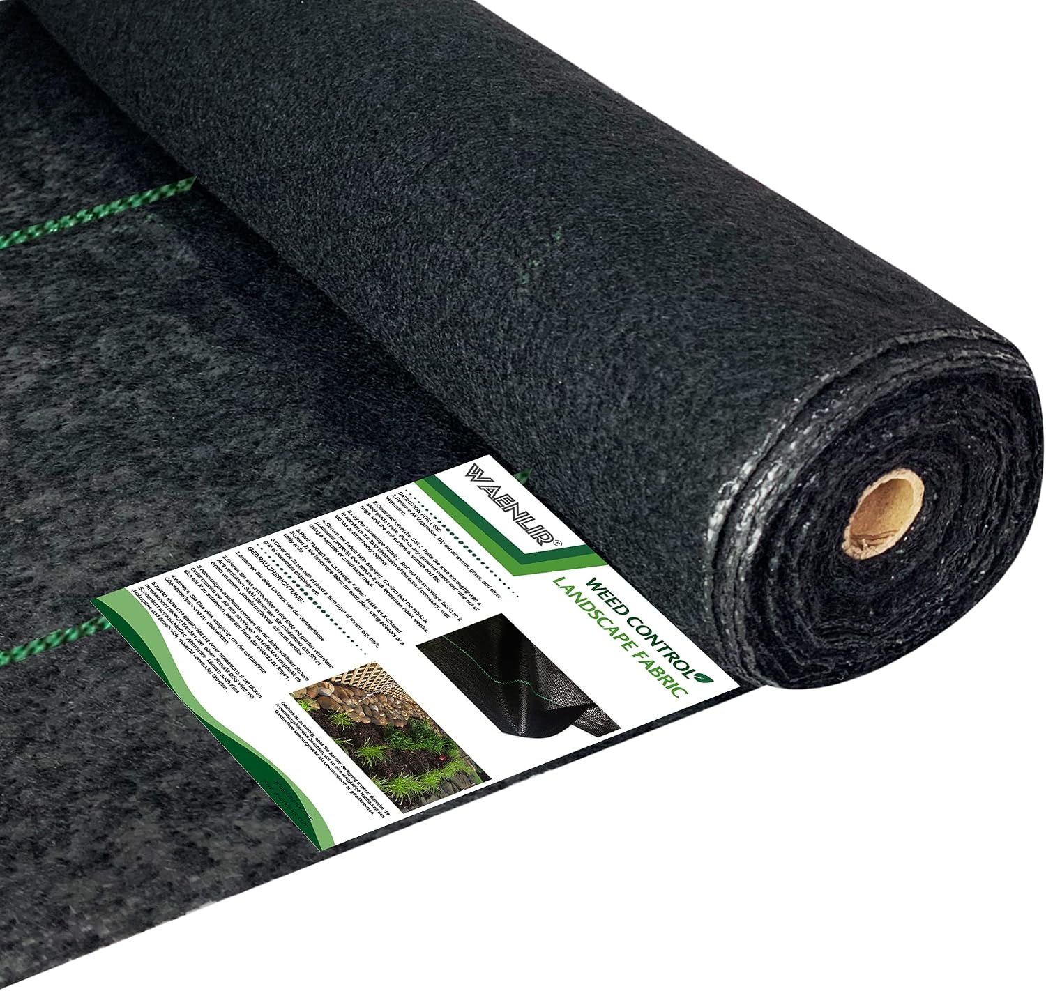 WAENLIR 5.8oz 4FT x 50FT Heavy Duty Landscape Fabric Weed Barrier Premium Woven Ground Cover Roll, UV Resistant&Tear-Proof, Ideal for Garden Beds
