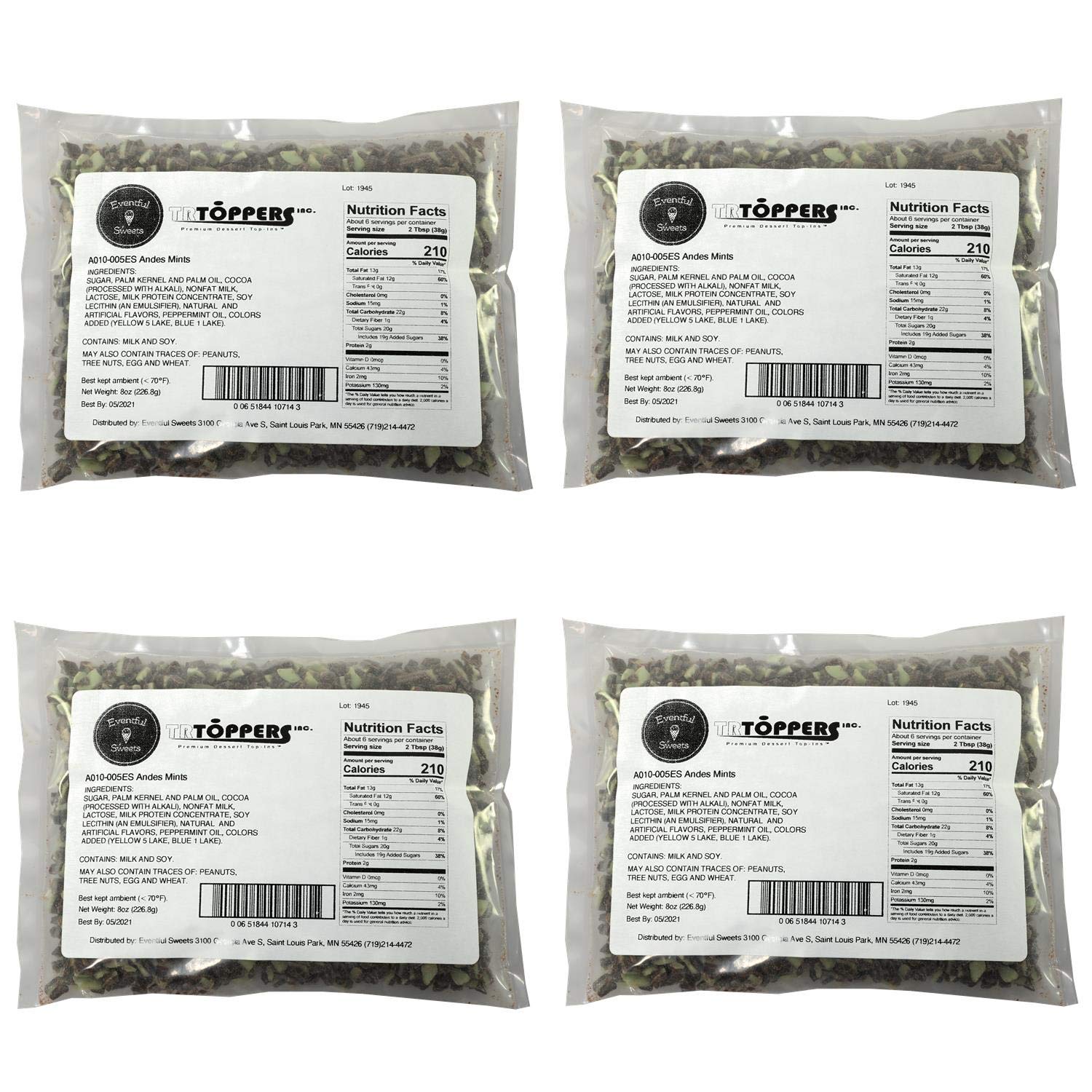 Andes Mints Chopped Candy 2 LBS – Mint Chocolate Bits for Ice Cream, Yogurt, Desserts – Bulk Toppings for Sundae Bars, Party Treats, Frozen Sweets