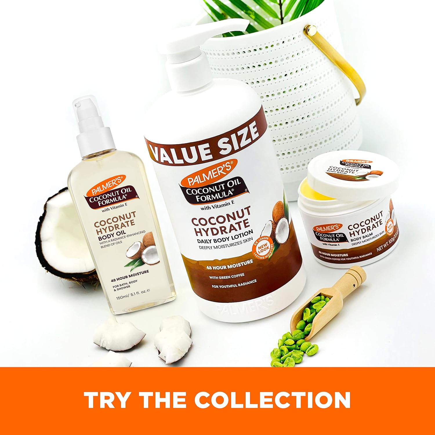 Palmer's Coconut Oil Formula Body Lotion for Dry Skin (13.5 Fl Oz) | A hydrating hand and body moisturizer with Green Coffee Extract and Vitamin E for 48 hour moisture and radiant skin