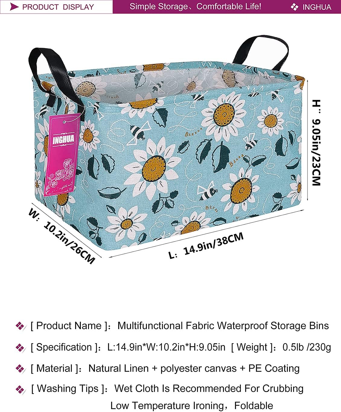 Rectangular Storage Basket Gift Bag Rec Spaceships