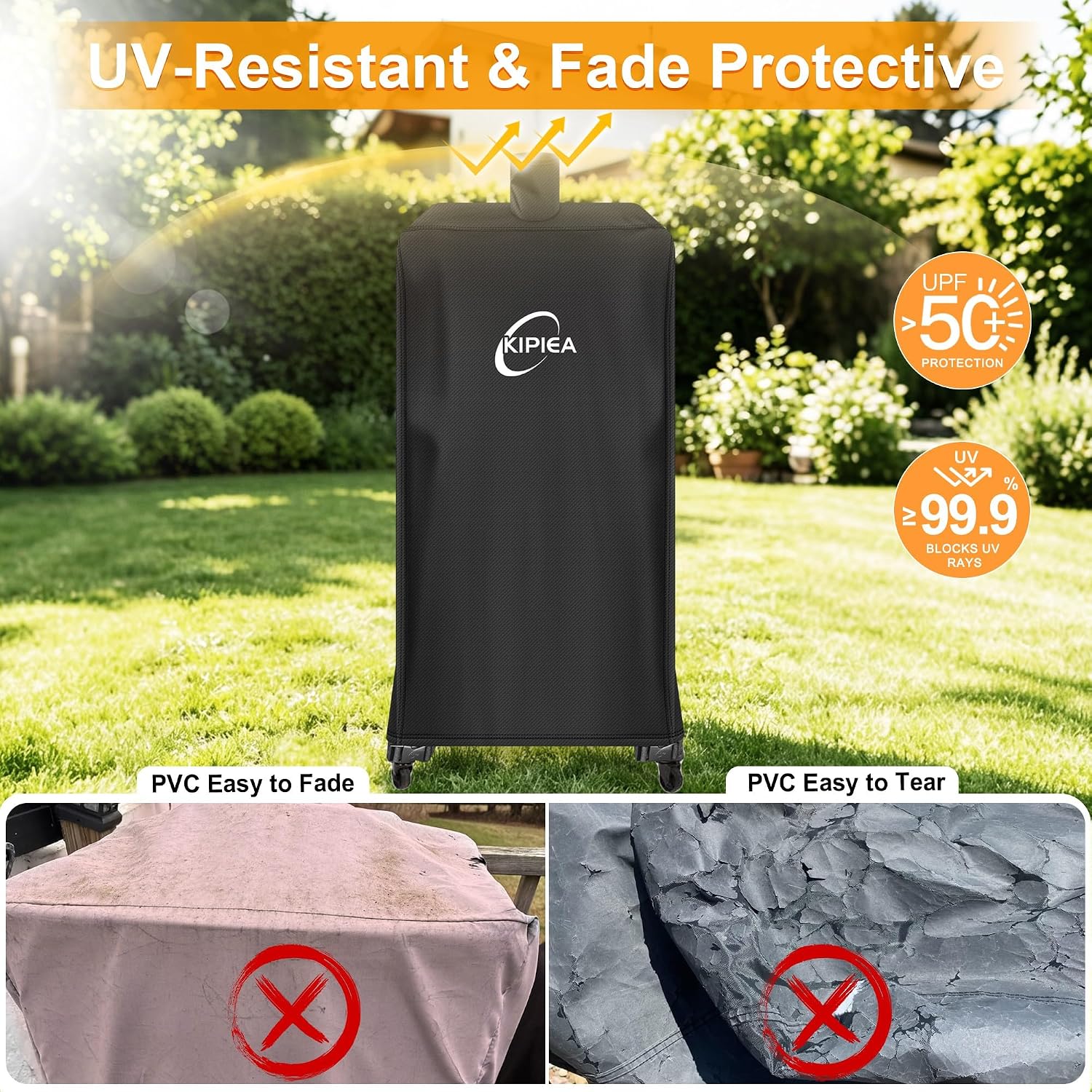 600D Vertical Smoker Cover for Pit Boss 3/4 / 5/7 Series, Waterproof Pellet Grill Cover, 73550, UV Resistant, No Tear, No Fading