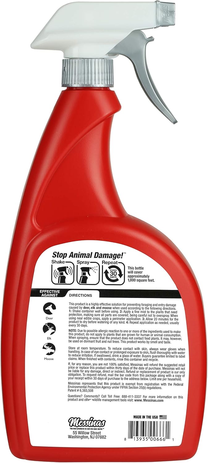 Deer Stopper II - Moose, Elk & Deer Repellent Spray for Gardens