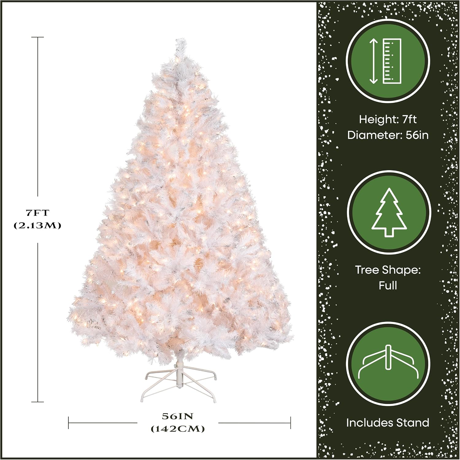 National Tree Company 7.5ft Pre-Lit Winchester Pine Christmas Tree | 500 Clear Lights, 1,198 Tips, Includes Stand, Artificial, Green