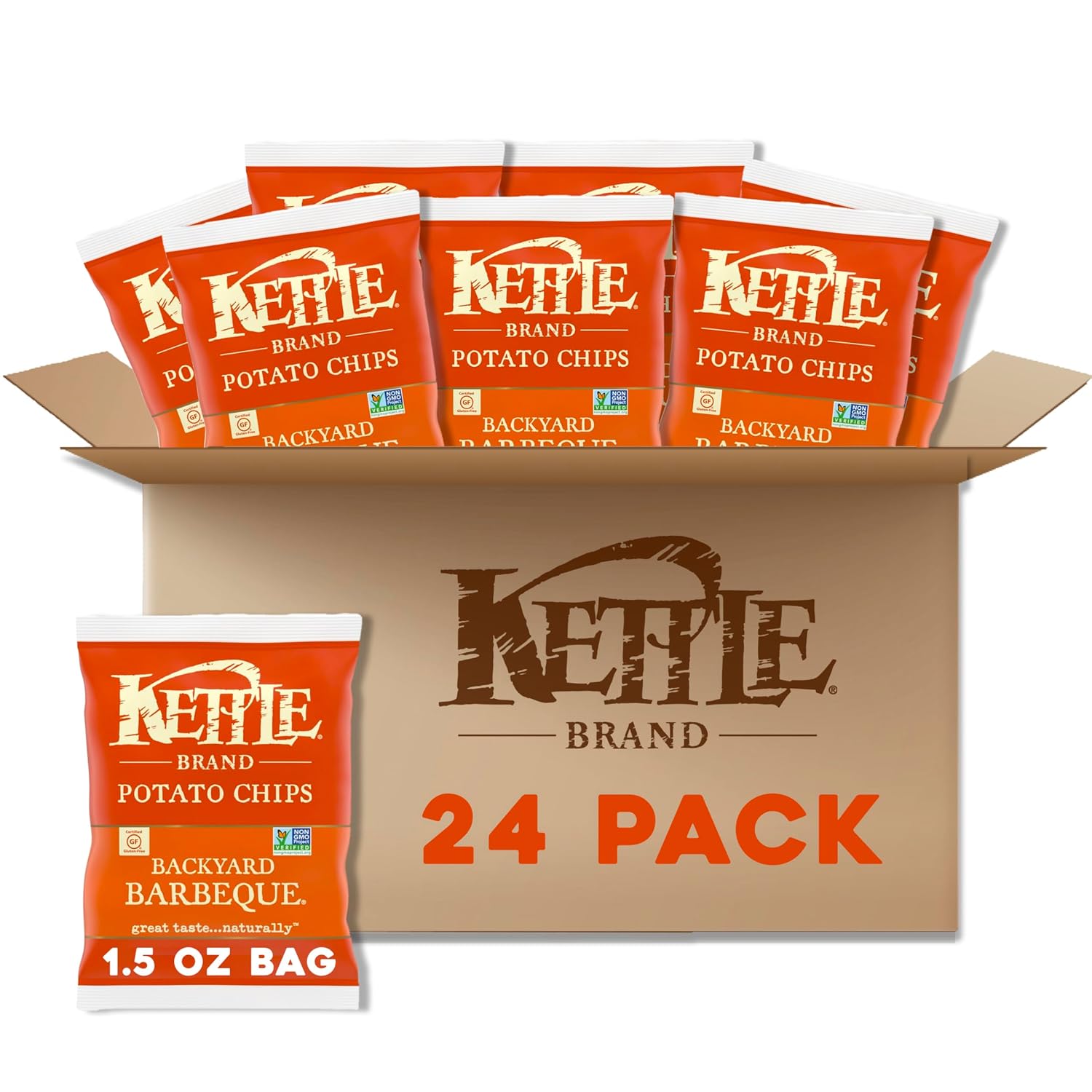 Kettle Brand Potato Chips, Backyard Barbeque Kettle Chips, 5 Oz