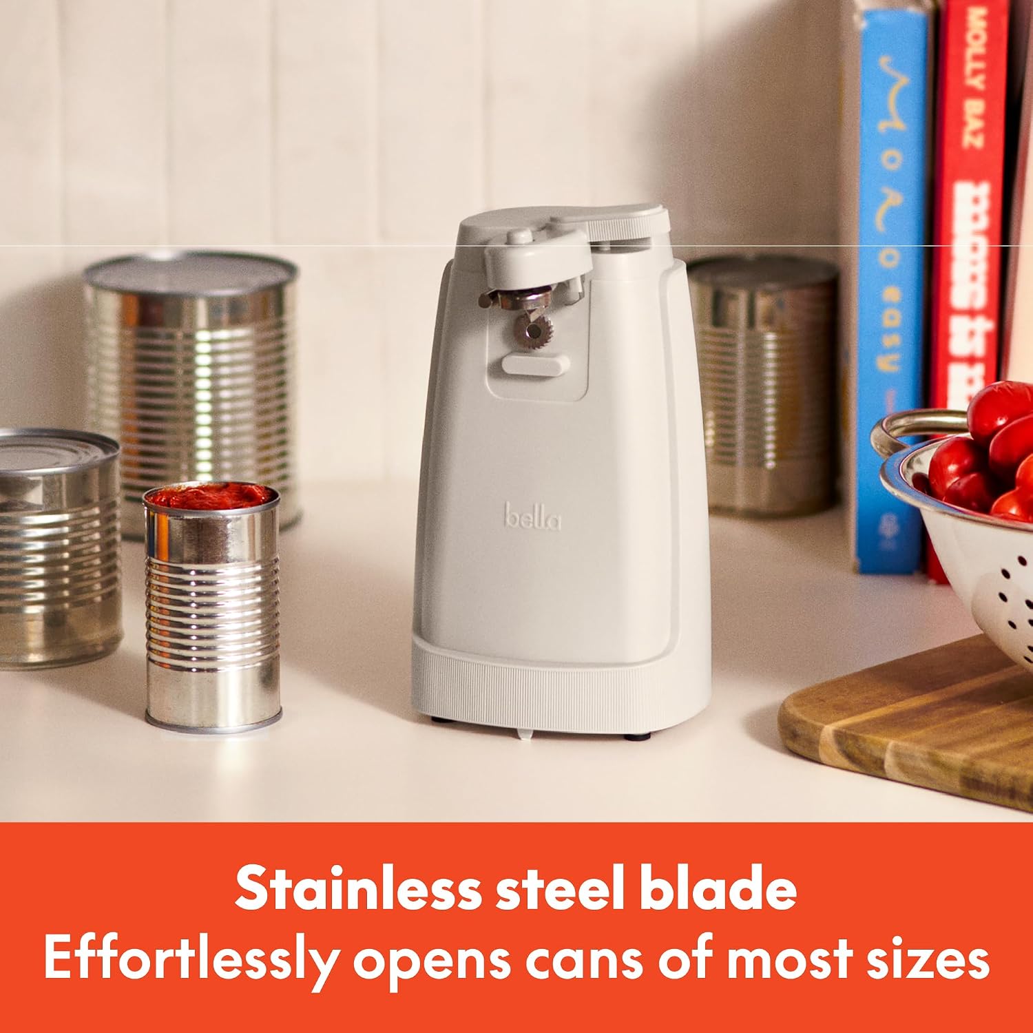bella Electric Can Opener and Knife Sharpener, Black