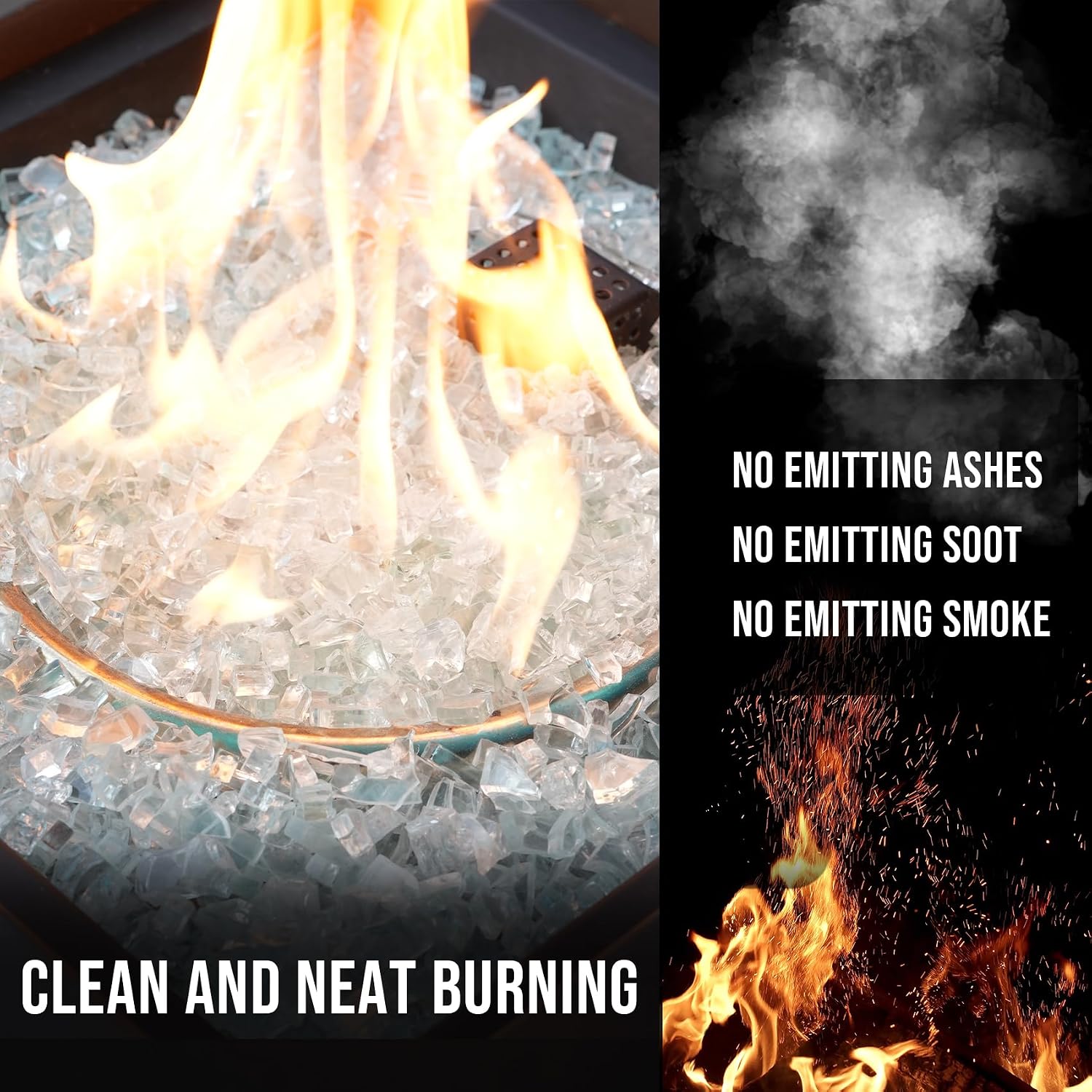 Skyflame 1/4" Pacific Blue Regular Fire Glass for Fire Pit Fireplace