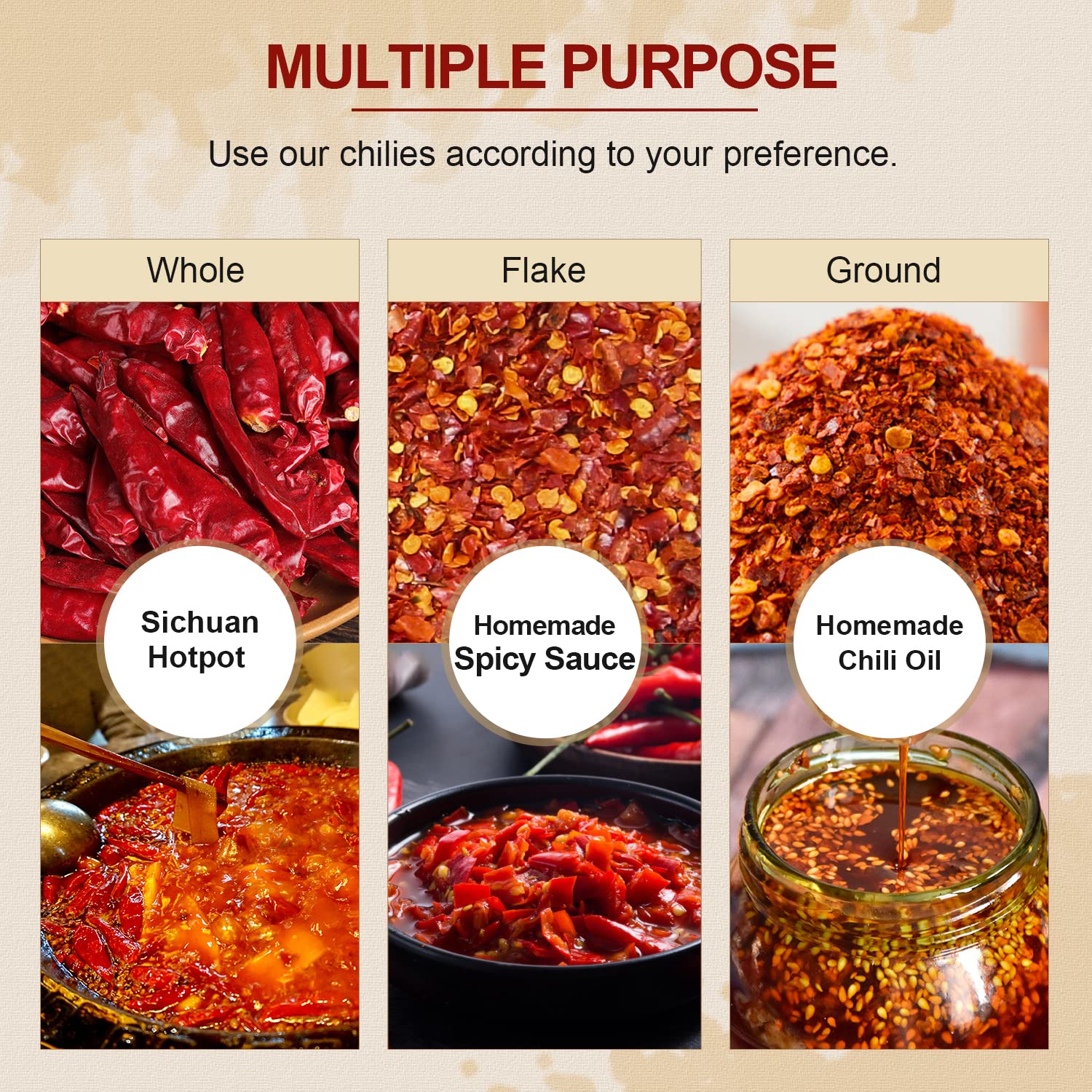 52USA Whole Dried Chilli Peppers, Medium Spicy Dried Chilies 4 Oz, Natural and Premium Red Chili Pepper, Szechuan Red Peppers, Whole Dry Chili Pepper