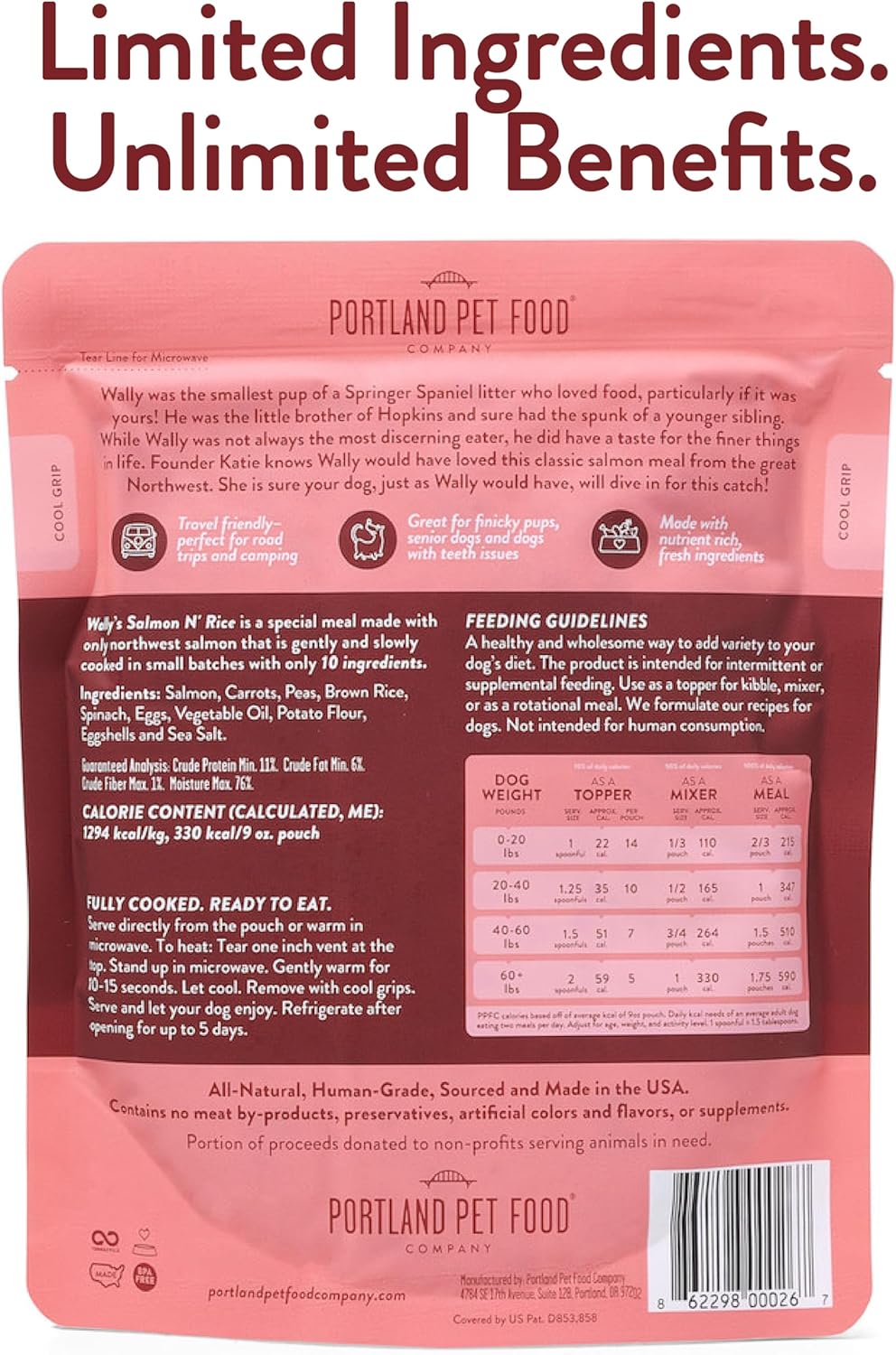 Portland Pet Food Company Fresh, Human Grade Dog Food Topper & Meal 5 Pack