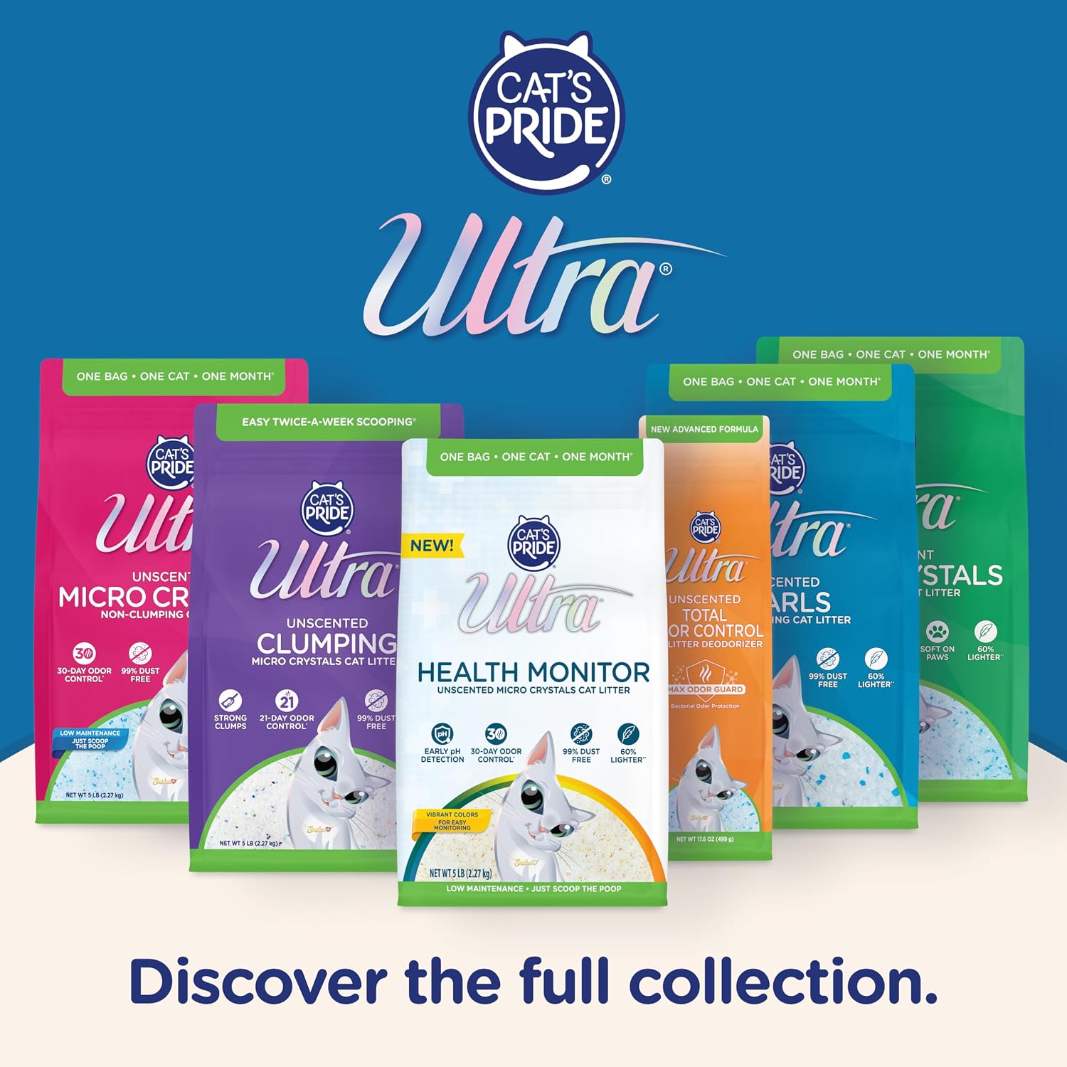Ultra by Cat's Pride Micro Crystals Litter with 30-Day Odor Control, 5lbs