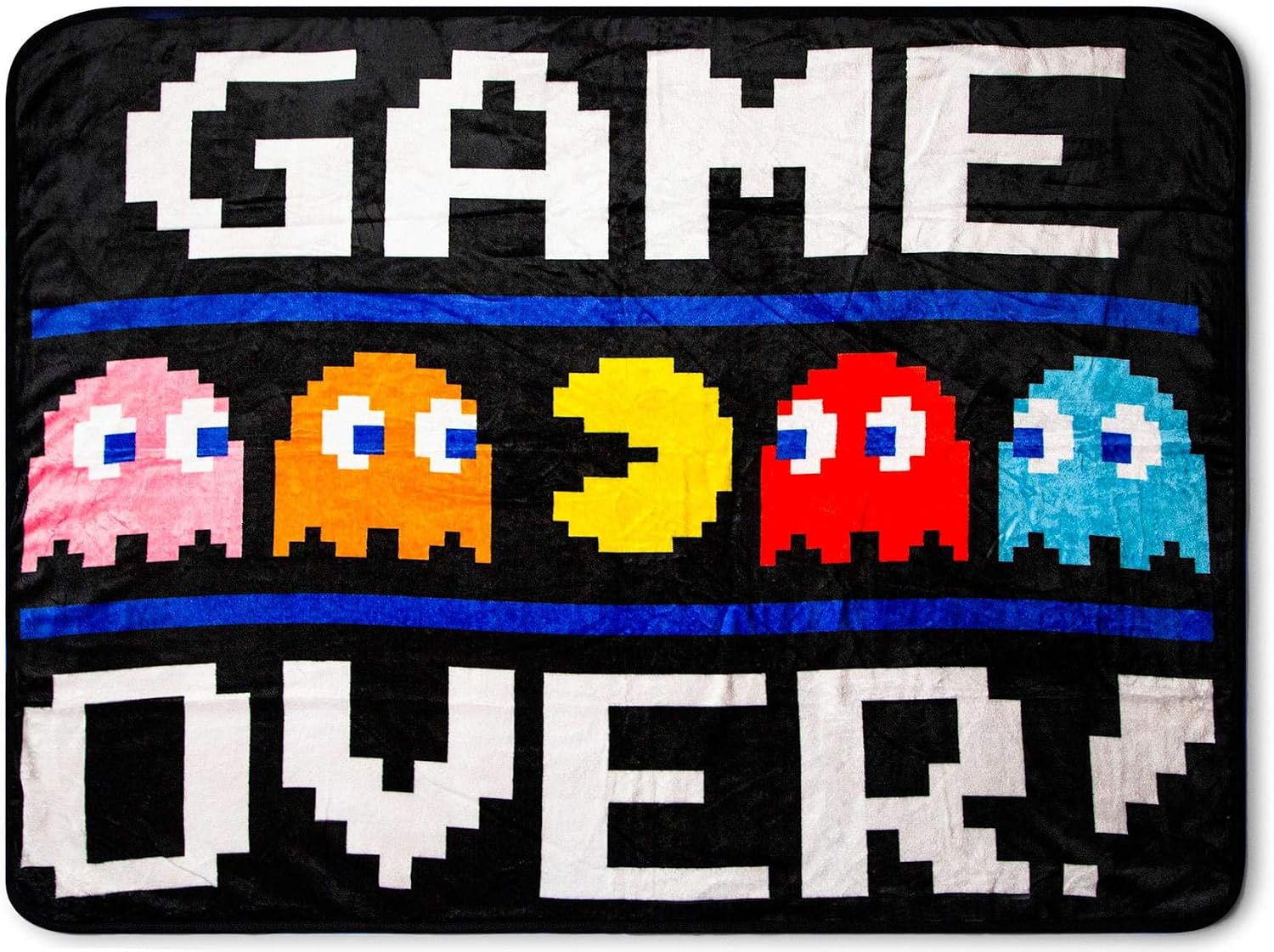 JUST FUNKY PAC-Man Game Over Throw Blanket | 45 x 60 Inch Soft Fleece Blanket