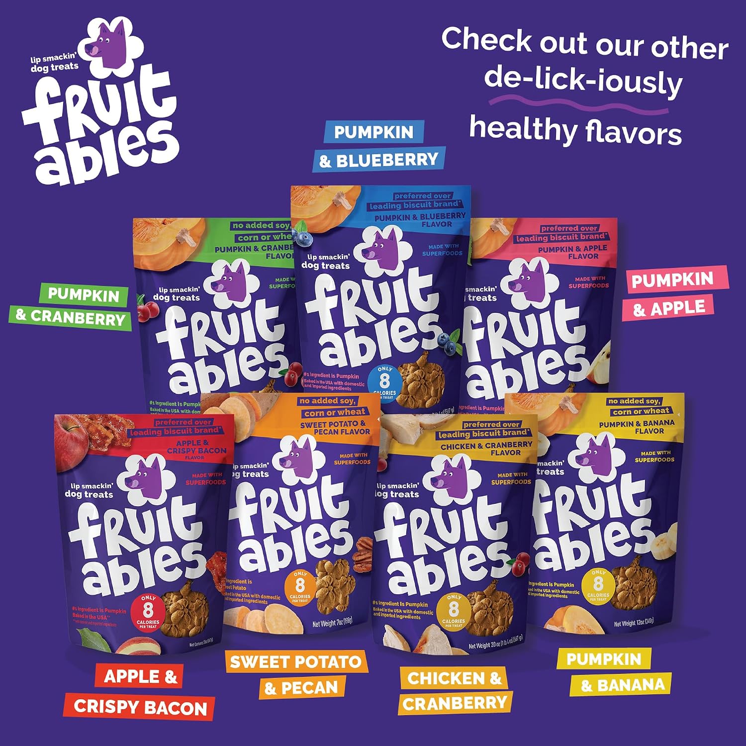 Fruitables Baked Dog Treats, Low Calorie Treats, Pumpkin & Banana, 7oz | Healthy Dog Treats, Training Treats, Crunchy Dog Biscuits, Limited Ingredient Recipe, Healthy Puppy Snacks, Made in USA