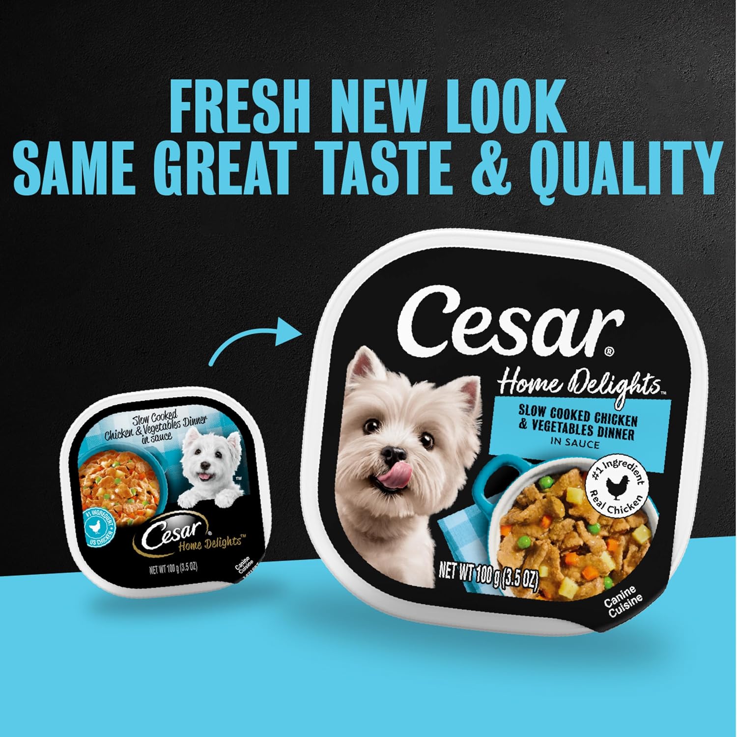 Cesar Wet Dog Food, Steak Lovers Variety Pack, 3.5 oz, 36 Count | Real meat #1 ingredient, easy peel trays, 100% complete & balanced, no fillers, no added sugar, no artificial flavors