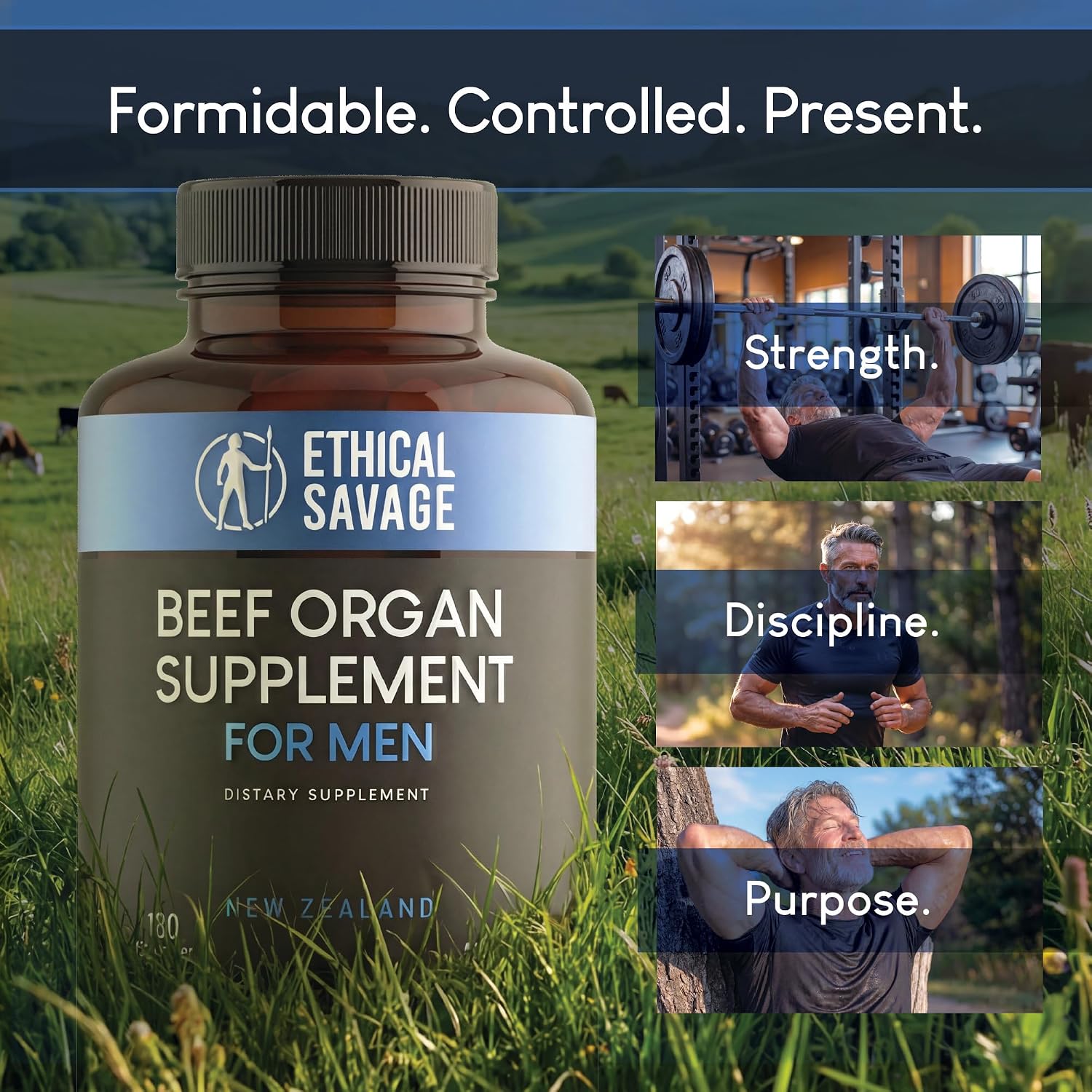 Grass Fed Beef Liver Capsules, Freeze Dried in Convenient Pills, 180 Capsules, Desiccated Supplement