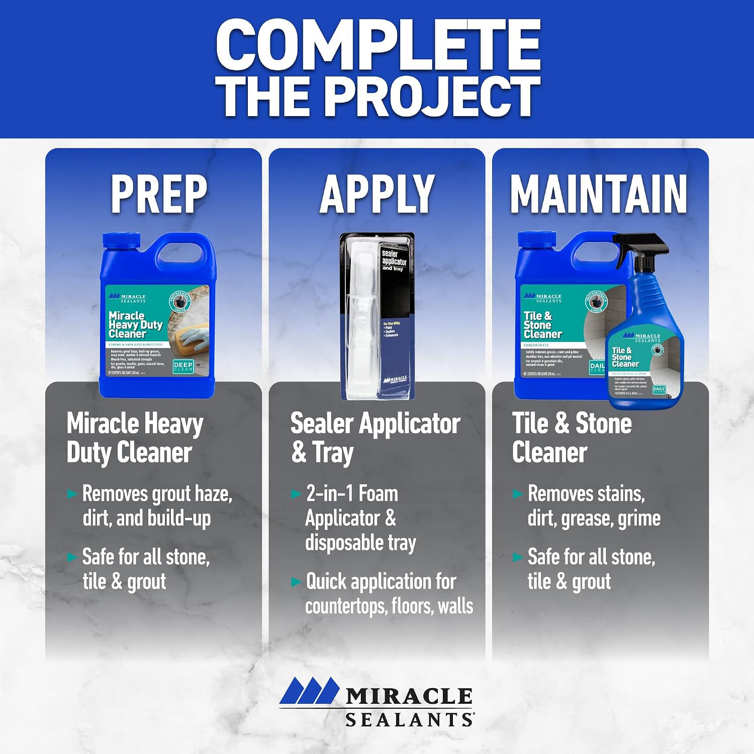 Miracle Sealants 511 Impregnator Penetrating Stone & Tile Sealer, Pint | Penetrating sealer for no-sheen stain, water & oil protection for granite, stone, tile, masonry & grout. Dries invisible.