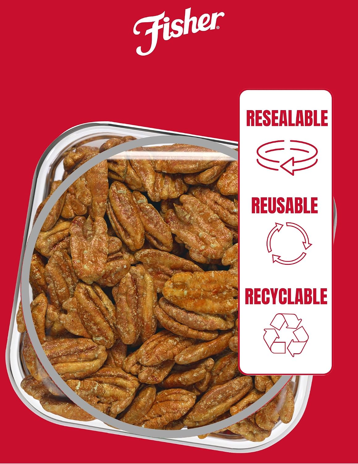 Fisher Snack Glazed Pecans Candied, 24 oz, Pack of 1 | Junior Mammoth Candied Pecans, Perfect For Gifting Or Personal Enjoyment, Crunchy, Irresistibly Sweet