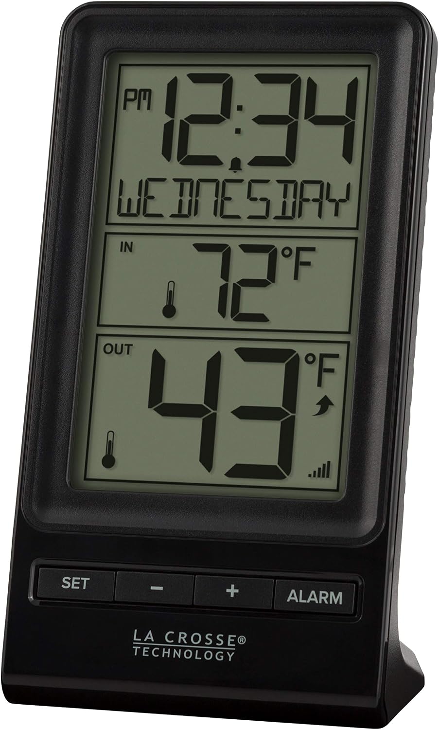 La Crosse Technology 308-1415BW Digital Wireless Thermometer with Time, Black