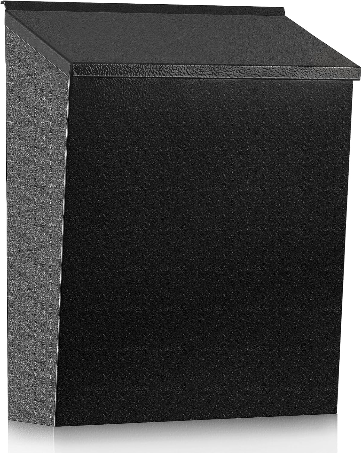 KYODOLED Mailbox for Outside, Wall Mount Locking Mailbox, Security Drop Box with Key Lock for Letters, Cash, Cards, Steel Mail Box for House Office School, 12.4H x 8.54L x 3.35W Inches, Black