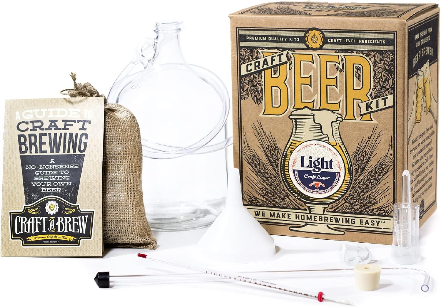 Craft A Brew - Hefeweizen - Beer Making Kit - Make Your Own Craft Beer - Complete Equipment and Supplies - Starter Home Brewing Kit - 1 Gallon
