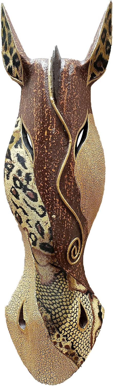 Giraffe Zebra Face Mask Wall Hanging Décor Hand Painted Patterns African Safari Style Decorative Accent Contemporary Variation An Awesome Gifting