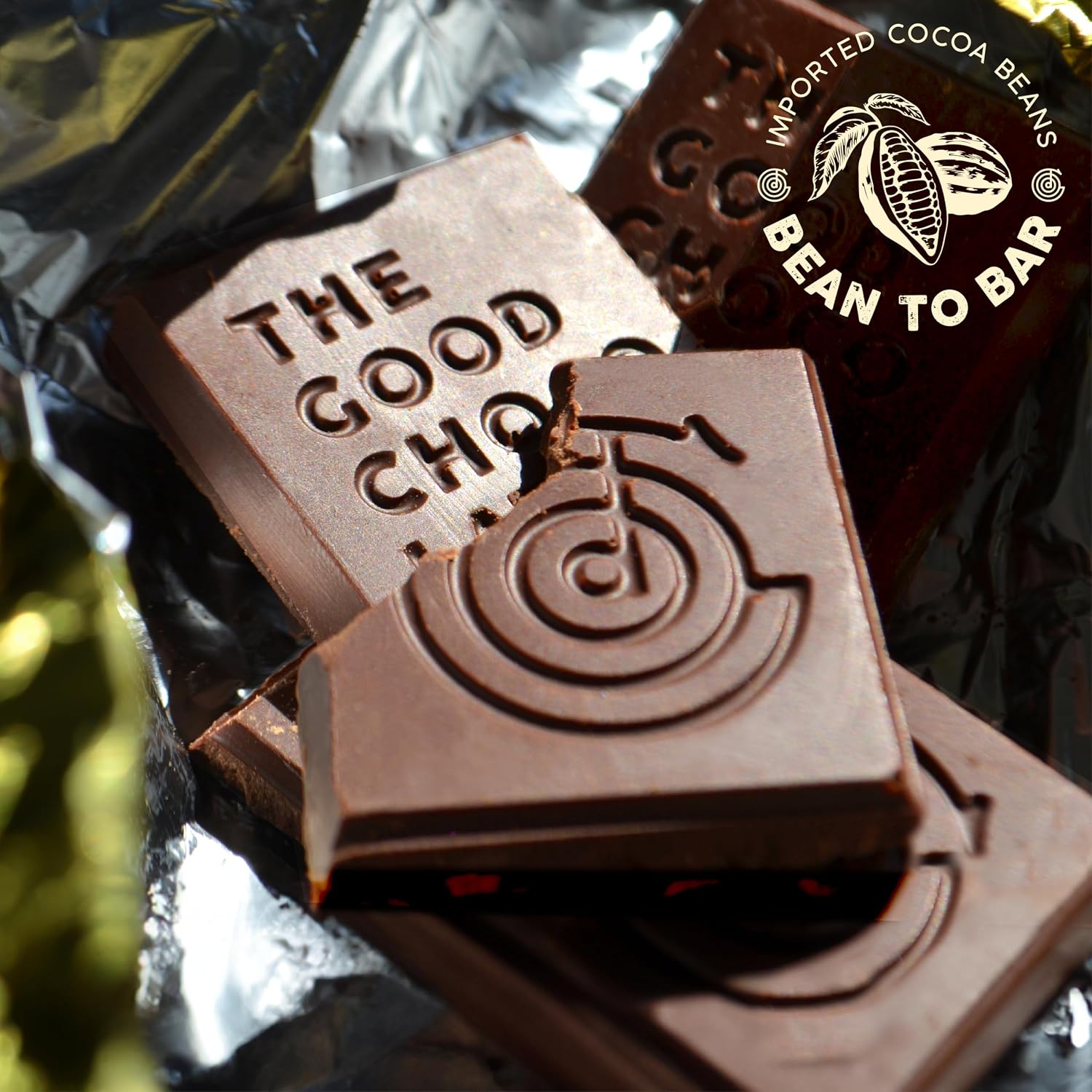 THE GOOD CHOCOLATE – Dark Chocolate Bars with Zero Sugar & Lower Net Carbs – Keto Chocolate Bar with Lower Calories, All Natural and Non-GMO Keto Snacks, 2.5 oz (6 Bars Value Pack)