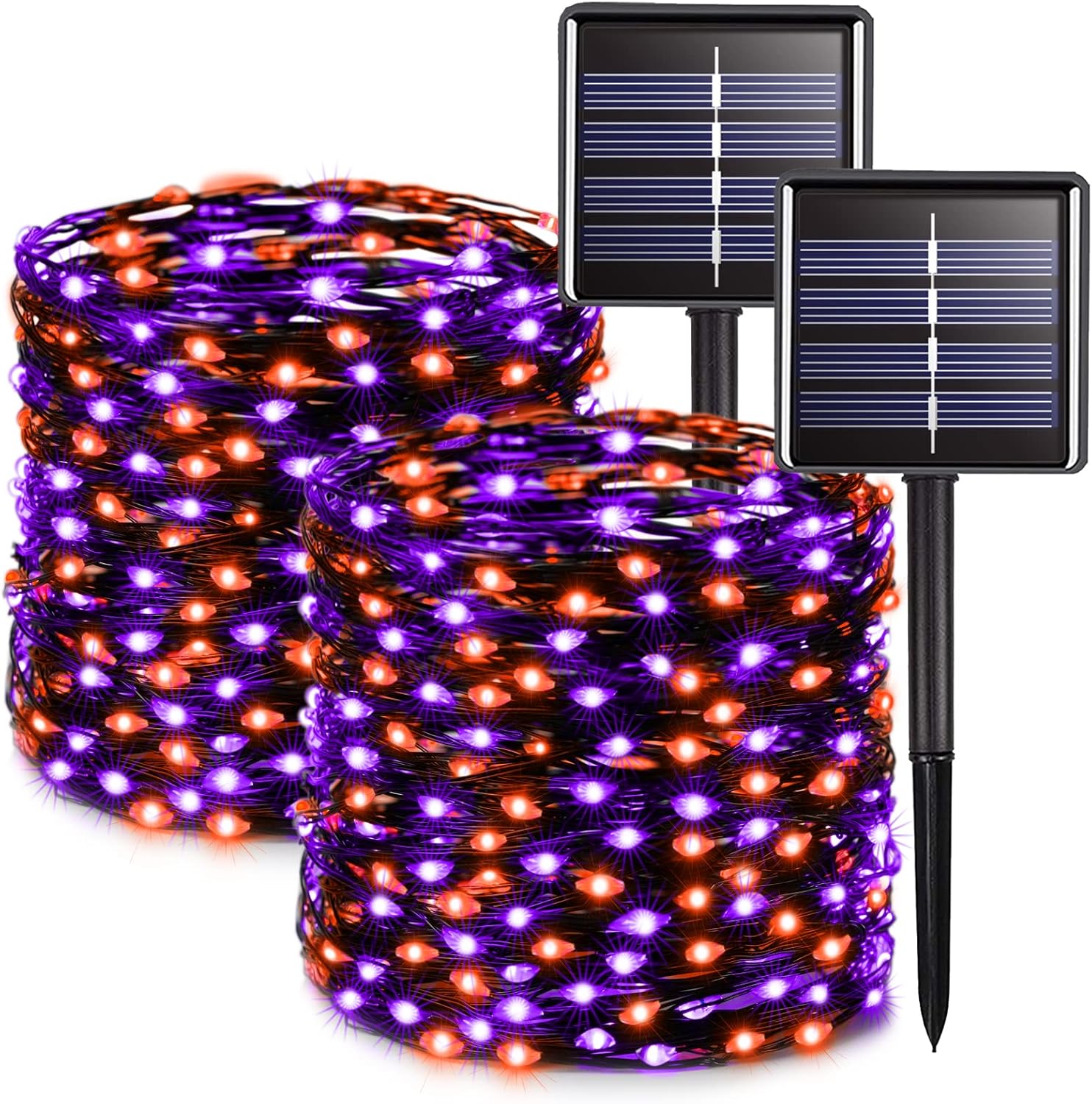 JMEXSUSS 2 Pack Solar String Lights Outdoor Total 66FT 200LED Fairy Lights | Outdoor Waterproof, 8 Modes Solar Christmas Lights for Outside Garden Tree Patio Yard Wedding Christmas Decorations, White