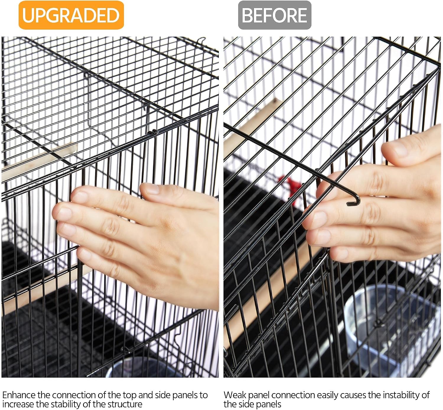 Yaheetech Pack of 2 Stackable Rectangle Breeding Flight Parakeet Bird Cage for Finches Budgies Cockatiels Conures Lovebirds Canaries Parrots