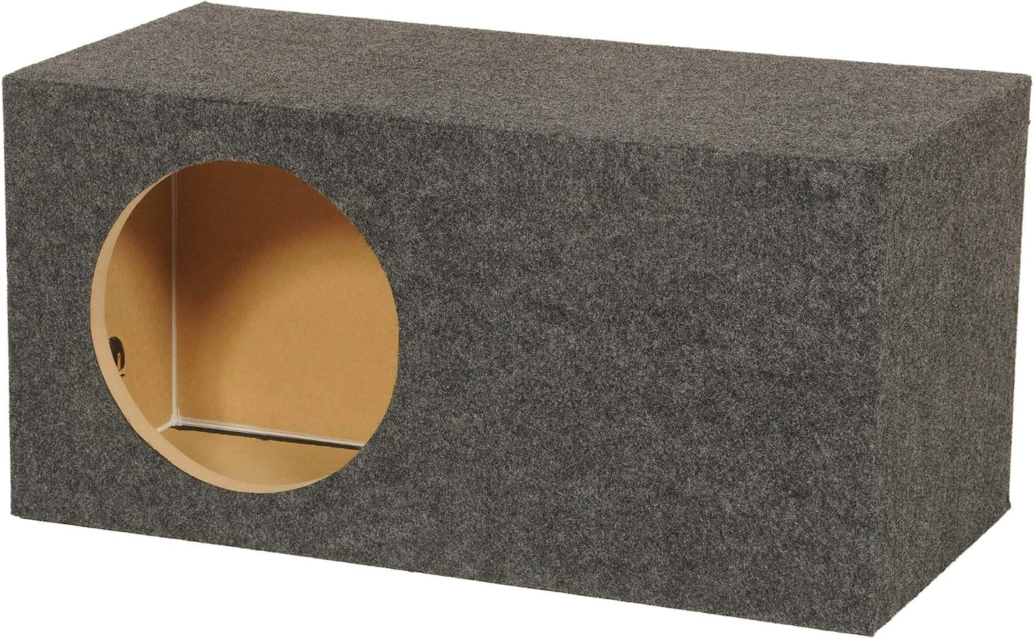 QPower HD112VL Single 12 Inch SPL XL Heavy Duty Side Ported Subwoofer Box Enclosure with Durable Carpet Covering for Car Audio Systems