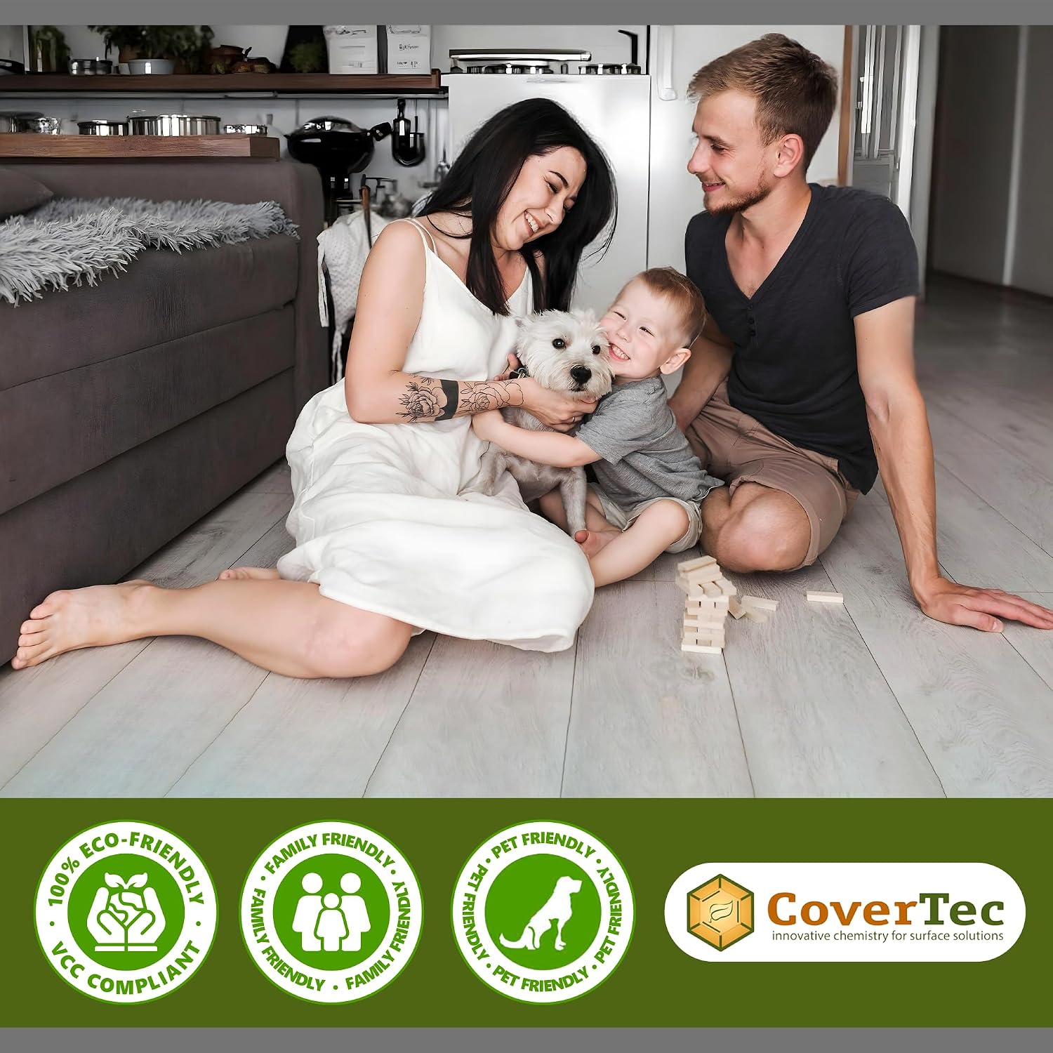 CoverTec GlazeGuard High-Gloss Tile & Grout Sealer – Wet Look Waterproof Finish for Ceramic, Porcelain & Stone – Protects Showers & Floors – Long-Lasting Barrier (1 Qrt Kit)