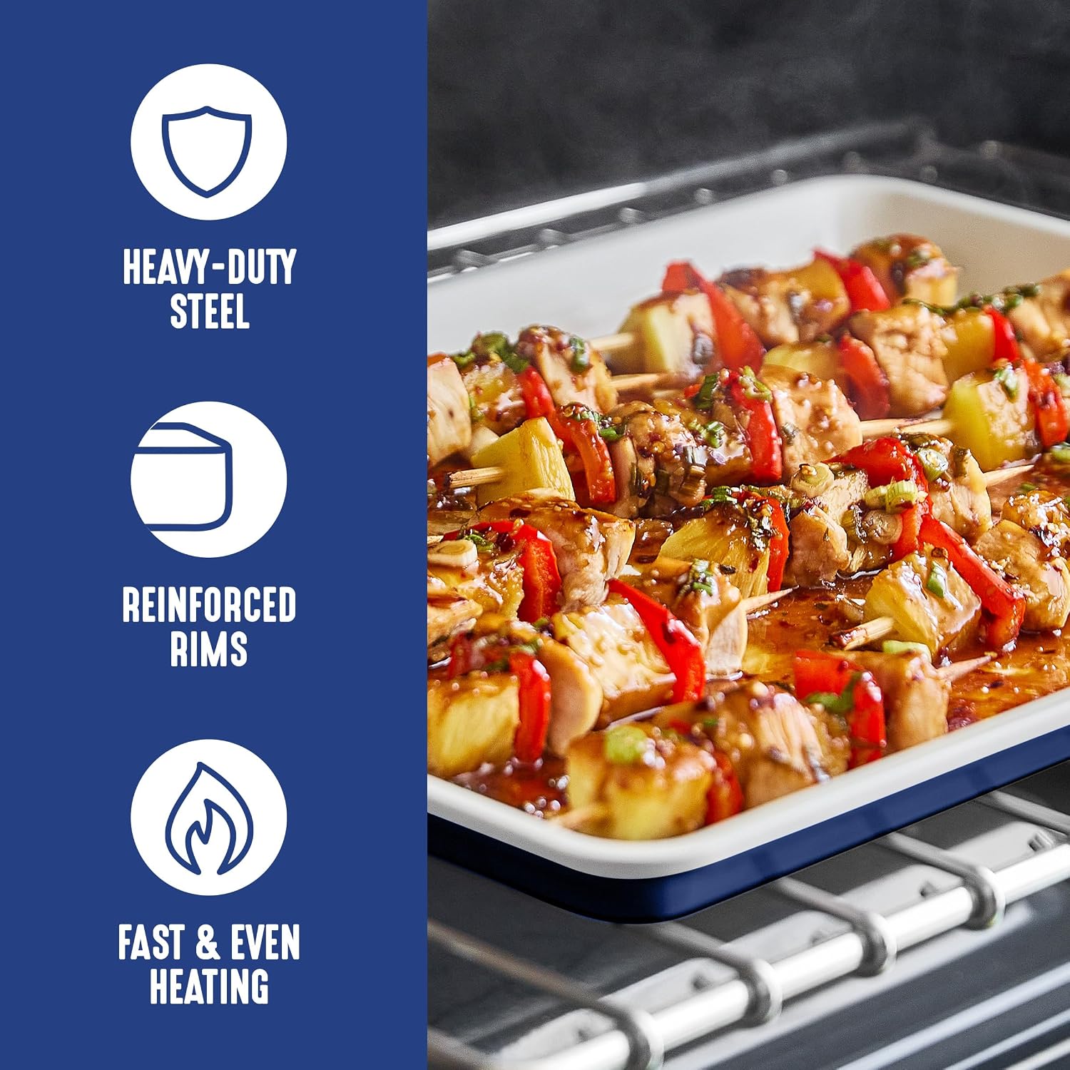 GreenLife 13" x 9" Quarter Sheet Baking Pans, 2 Piece Bakeware Set, PFAS-Free Ceramic Nonstick Rectangular Cookie Trays, Oven Safe to 450°F