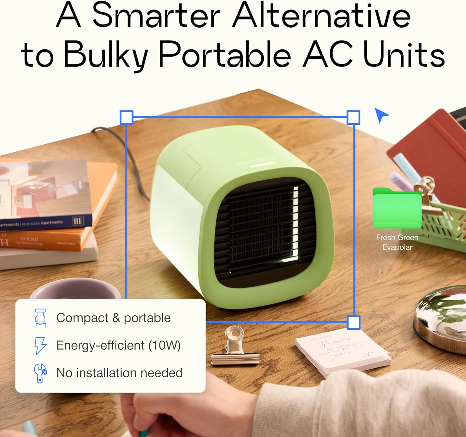Evapolar evaCHILL Portable Air Conditioners - Portable AC Unit - Small Personal Evaporative Air Cooler & Fan for Desk, Office, Car, Camping, White