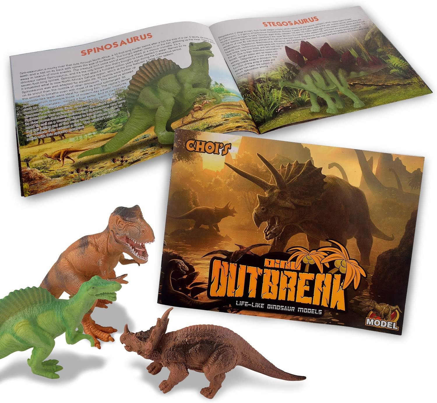 20 Packs Dinosaur Toys for Kids, Toy for 3 4 5 6 7 8 9 10+ Year Old Boys | Toddler Toy, Plastic Dinosaur Figures with Educational Book