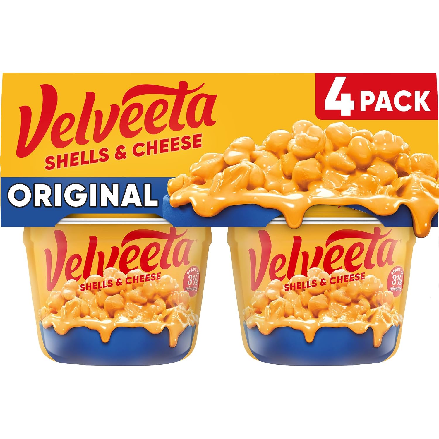 Velveeta Shells and Cheese Mac and Cheese Dinner, 8 Cups, Original, 2.39 oz | for Easy Snacks or Dinner Sides MADE WITH REAL CHEESE