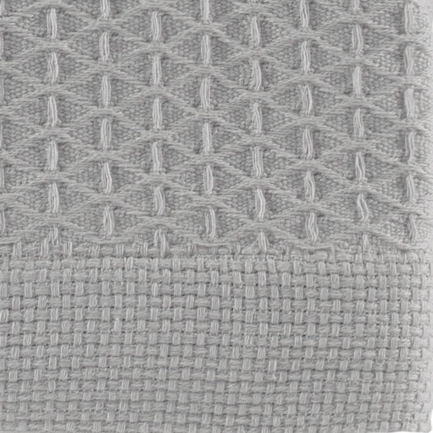 Nautica - Queen Blanket, Diamond Weave Cotton Bedding, Medium-Weight for All Seasons, Oeko-Tex Certified (Baird Navy)