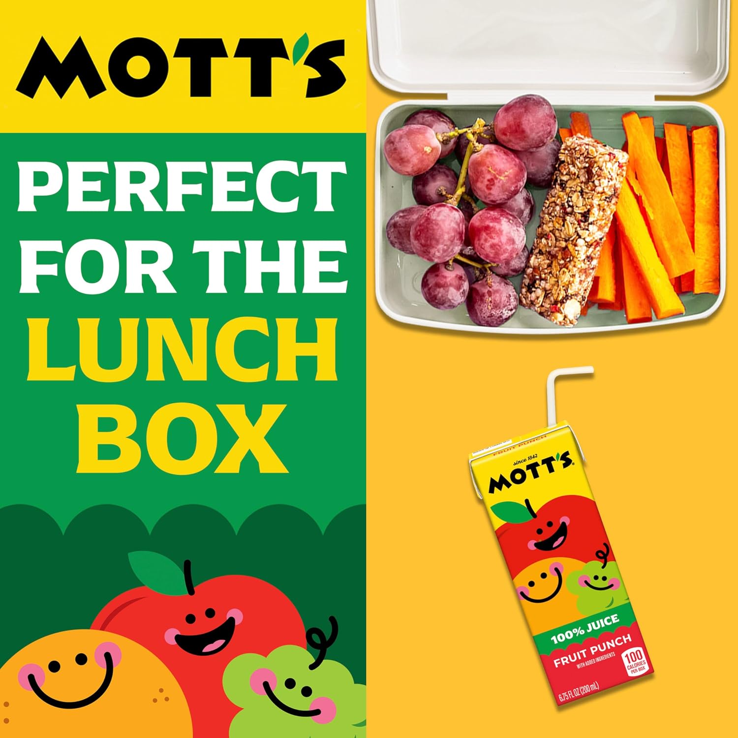 Mott's 100% Original Apple Juice, 6.75 Fl Oz Boxes, 32 Count (4 Packs Of 8), 2 Servings Of Fruit, 100% Fruit Juice, Gluten-free, Caffeine-free, Kosher, Contains No Artificial Colors Or Sweeteners