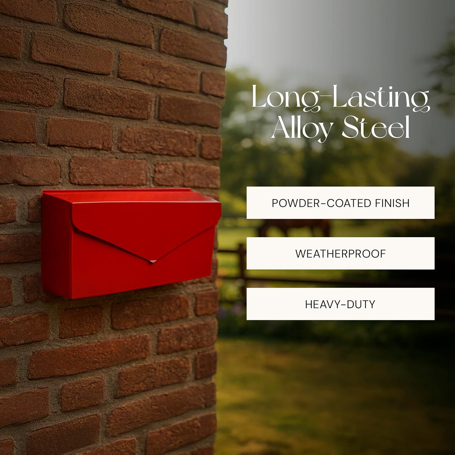 NACH Black Envelope Wall Mount Mailbox, Rust Resistant Metal Mailbox, Black Mailbox Wall Mount, Mailboxes for Outside Wall Mount, Outdoor Mailboxes, Wall Mailbox, 14.1 x 3.5 x 6 Inches, MB-6915BLK