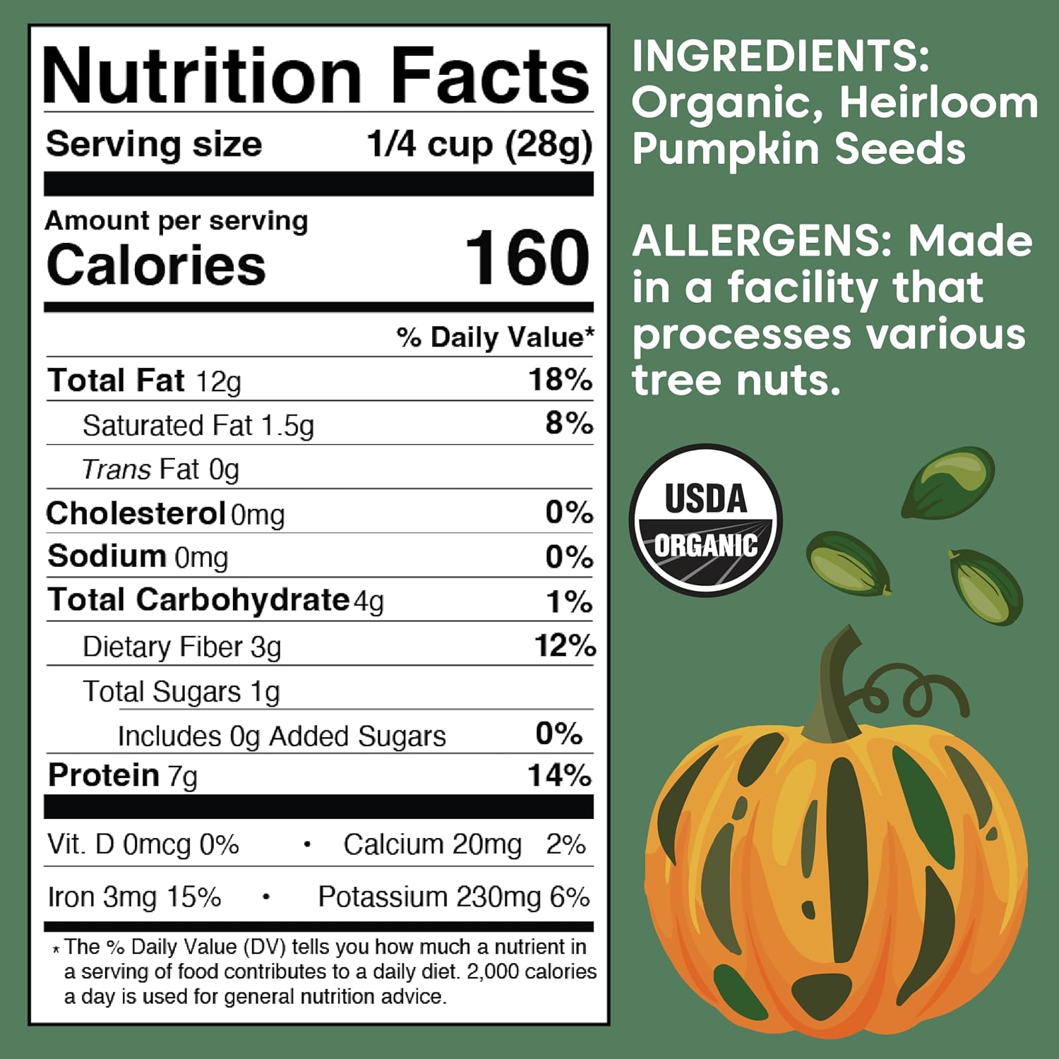 Wilderness Poets, Organic Heirloom Pumpkin Seeds - Styrian Variety, No Shells, Naturally Hulless. Unsalted, Bulk Size, Grown in Oregon, USA or Europe (32 Ounce - 2 Pound)