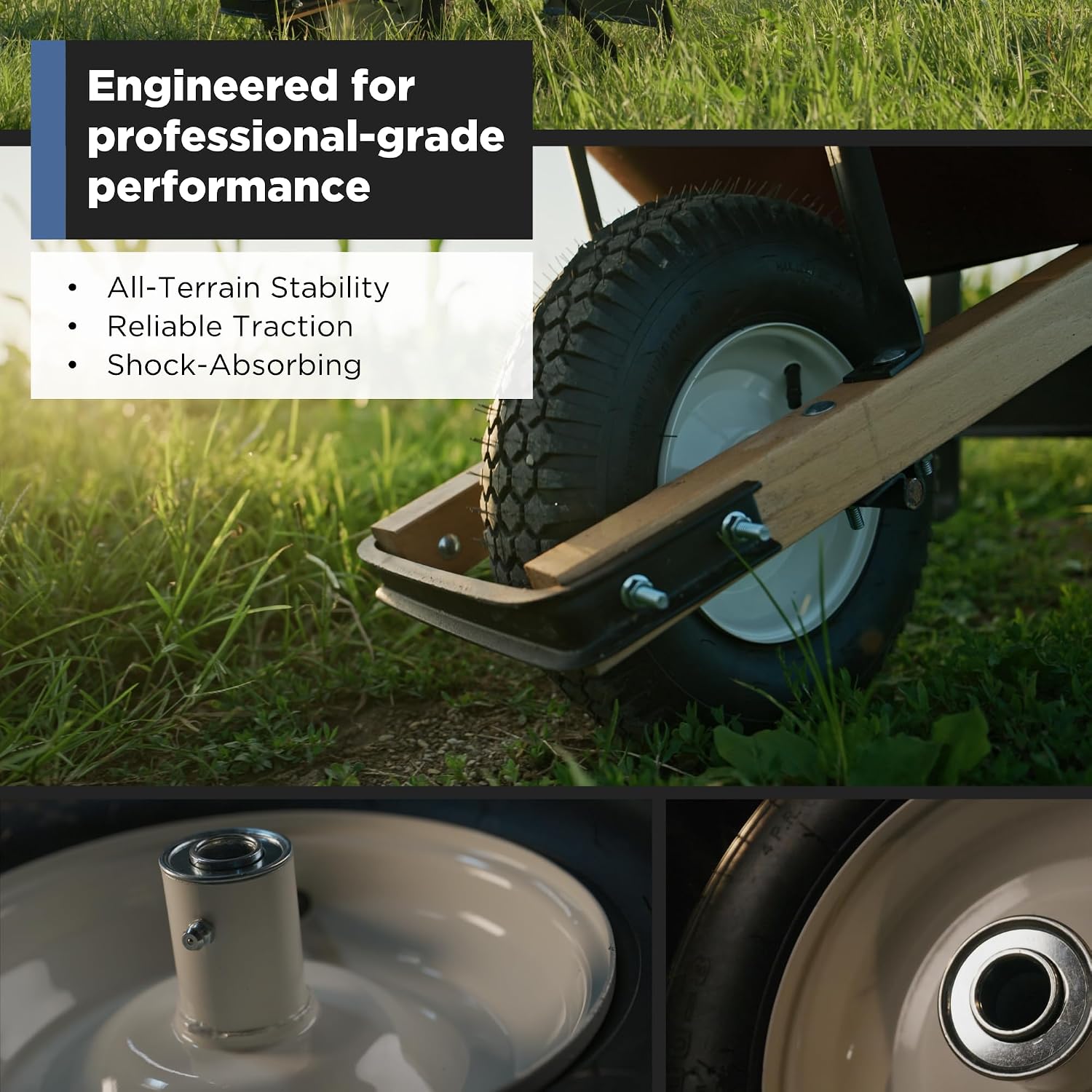 Scenic Road 16" XHD 4-Ply Turf Replacement Wheelbarrow Wheel (SRWT)
