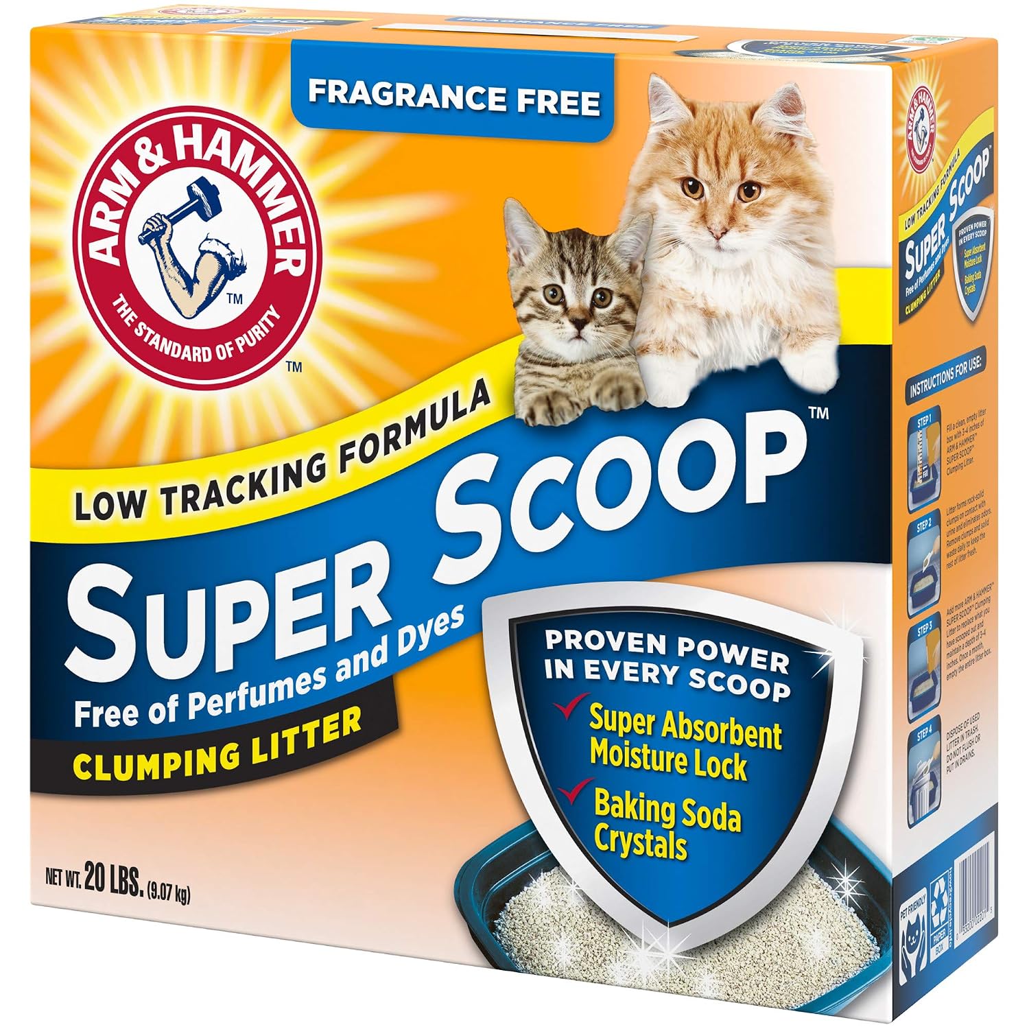Arm & Hammer Super Scoop Litter, Unscented, 20 Lbs
