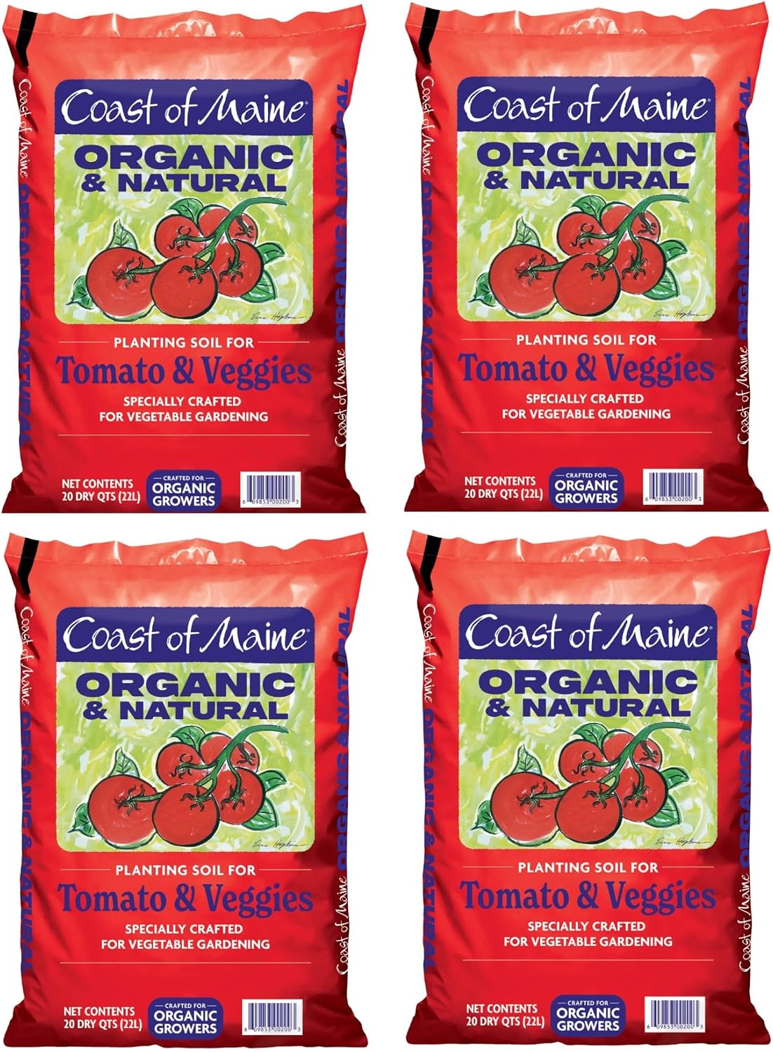 Coast of Maine Tomatoes and Veggies (20qt) Organic and Natural Planting Soil, Crafted for Vegetable Gardens and Organic Growers