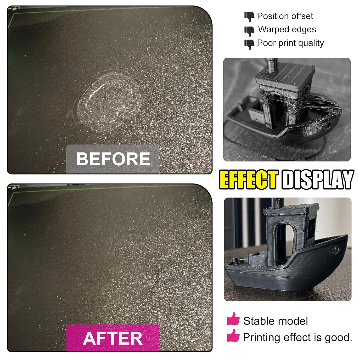 3D Printer Adhesive Glue, 7oz Strong Grip Reduces Warping for PLA, ABS, ASA, PETG Filament & No Residue 3D Printing Glue