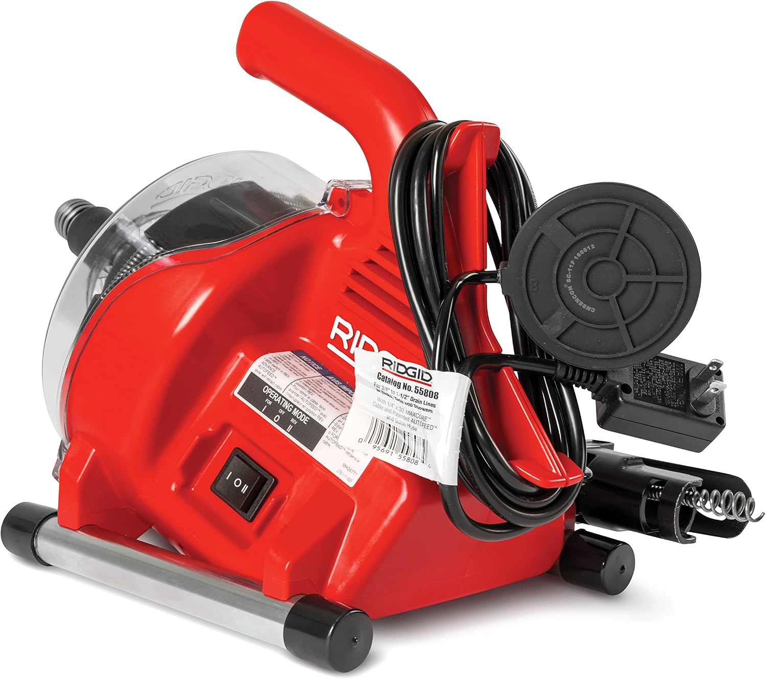RIDGID 55808 PowerClear 120-Volt Drain Cleaning Machine Kit for Tubs, Showers, and Sinks, Drain Cleaner Machine Kit with AUTOFEED, Inner Core Cable