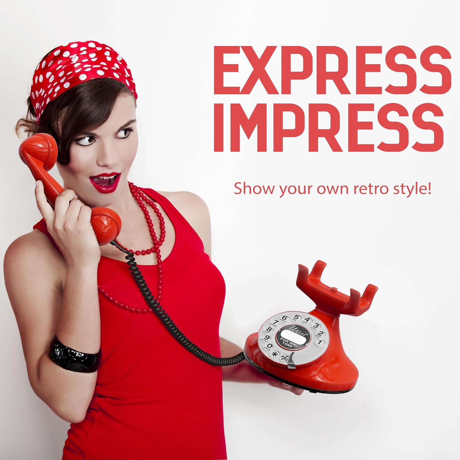 Opis FunkyFon Cable: A Vintage Landline Telephone, The Retro Phone Green for Home, and Old Fashioned Telephones in red