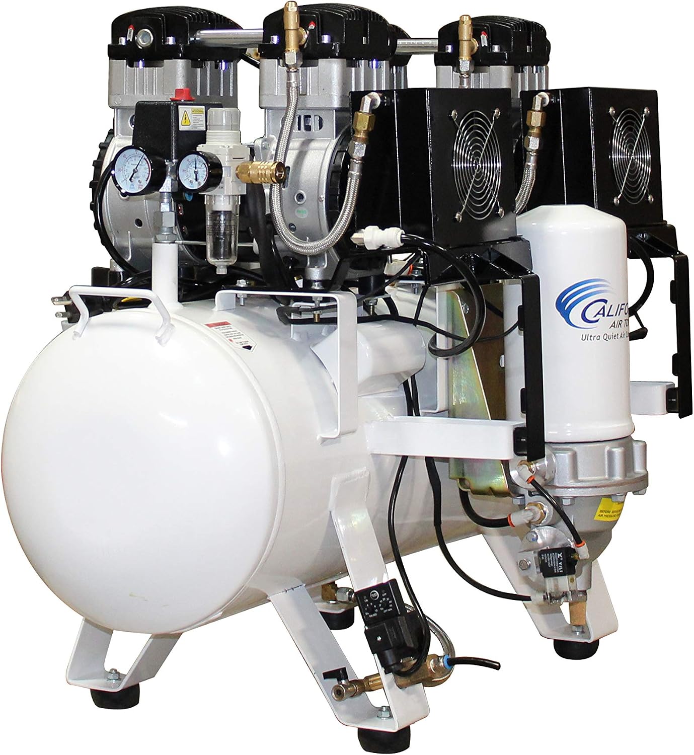 California Air Tools 20040CAD Powerful 4.0 HP Ultra Quiet and Oil-Free Air Compressor, 20 Gallon Tank, 75 dB Noise Level, White, 220v 60hz, with Automatic Drain Valve